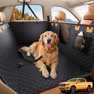 Lamicall Hundedecke Auto Rückbank, Autoschondecke Hund - [TOP Reißfestigkeit] wasserdichte Hundematte Rücksitz mit 195kg Tragkraft, Kratzfeste Haustier Schutzmatte für Autositz, Für SUV & Pick-up