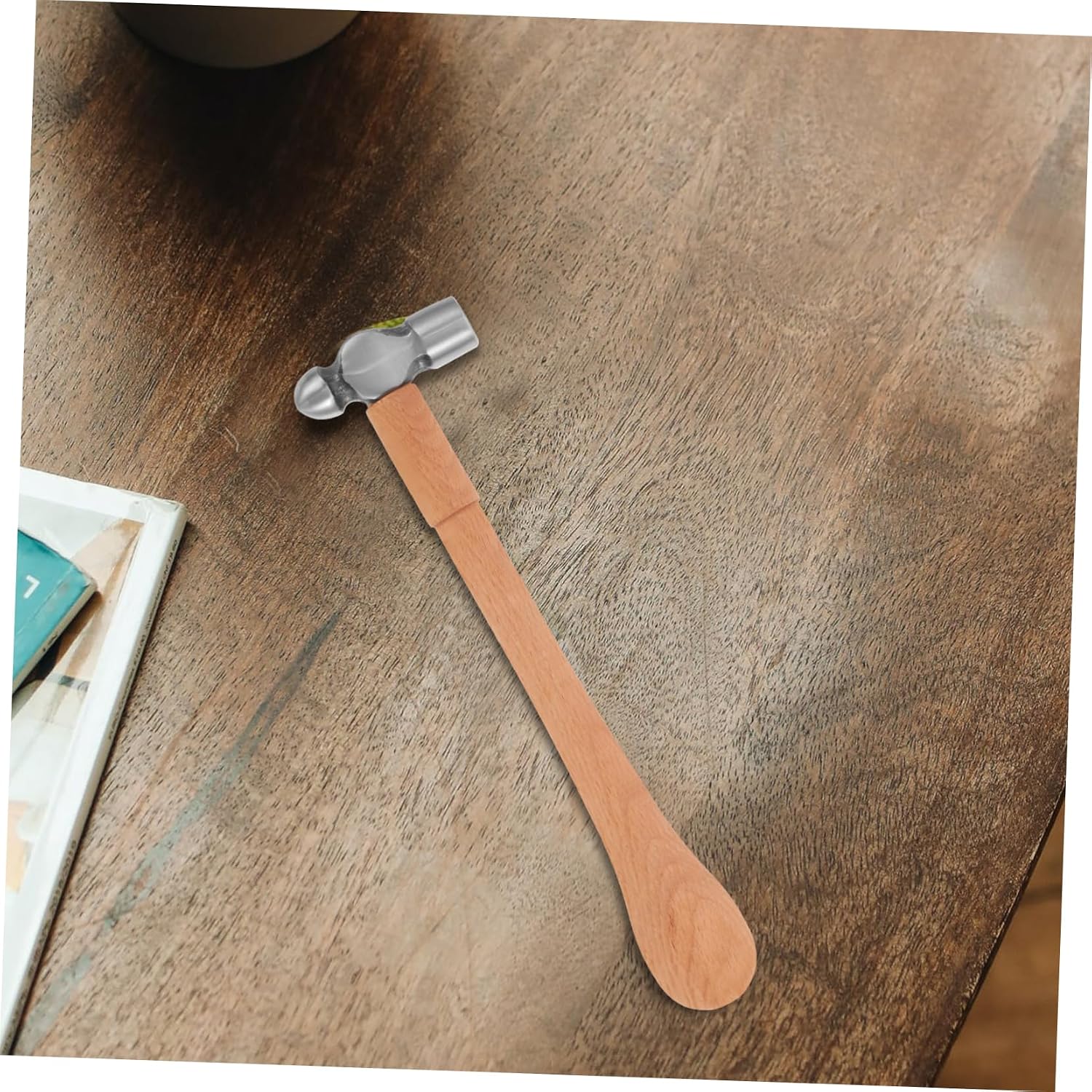 4oz Mini Round Head Hammer with Wooden Handle Durable Jewelry Stamping Tool Portable Mallet for Jewelry Making and Repair for Professionals and Beginners