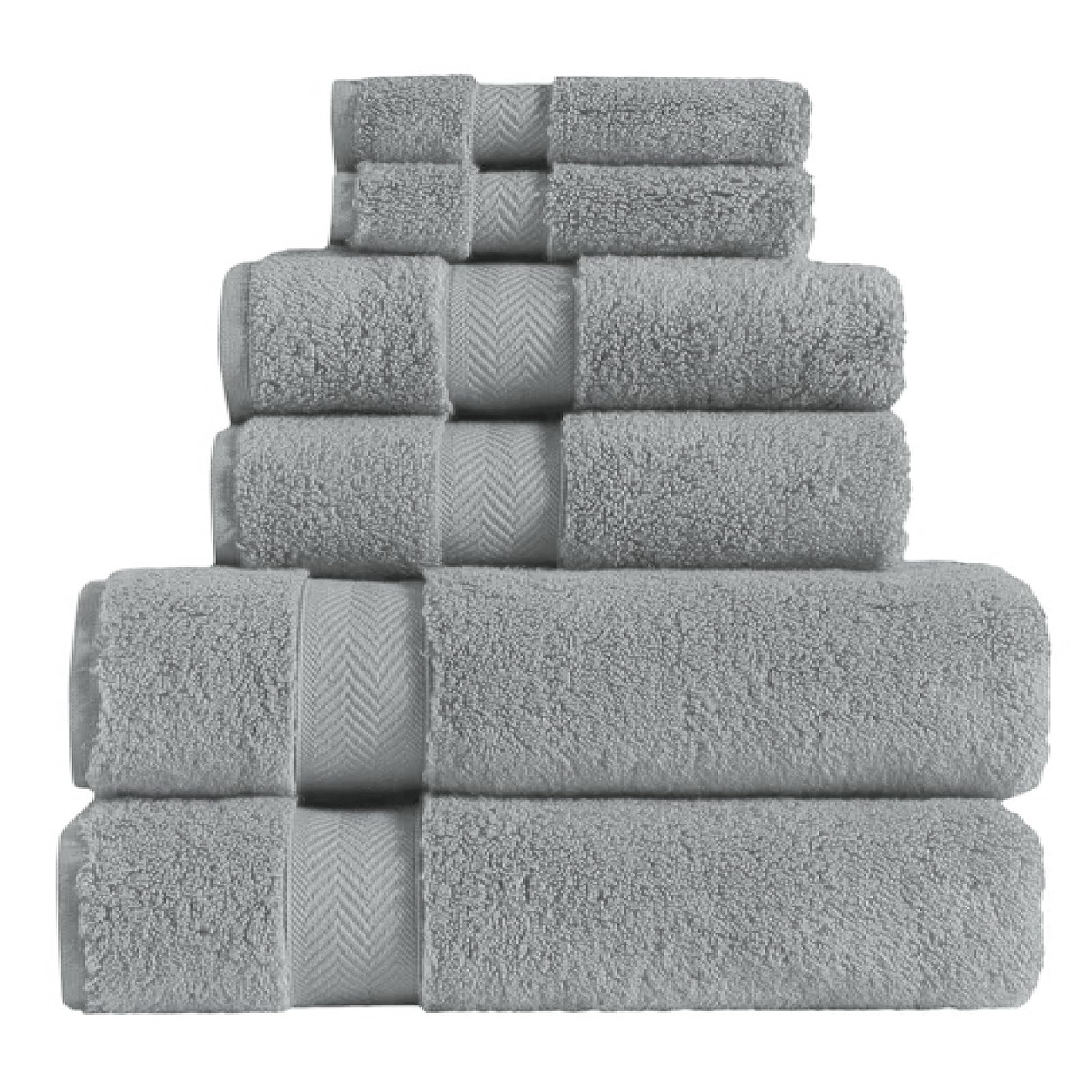 Wholesale Trade Dealz Luxury Bath Towels 800GSM 100% Egyptian Cotton Super Soft Face Hand Bath Towels Jumbo Bath Sheets Quick Dry Highly Absorbent Beach Towels (Silver, Hand Towel)
