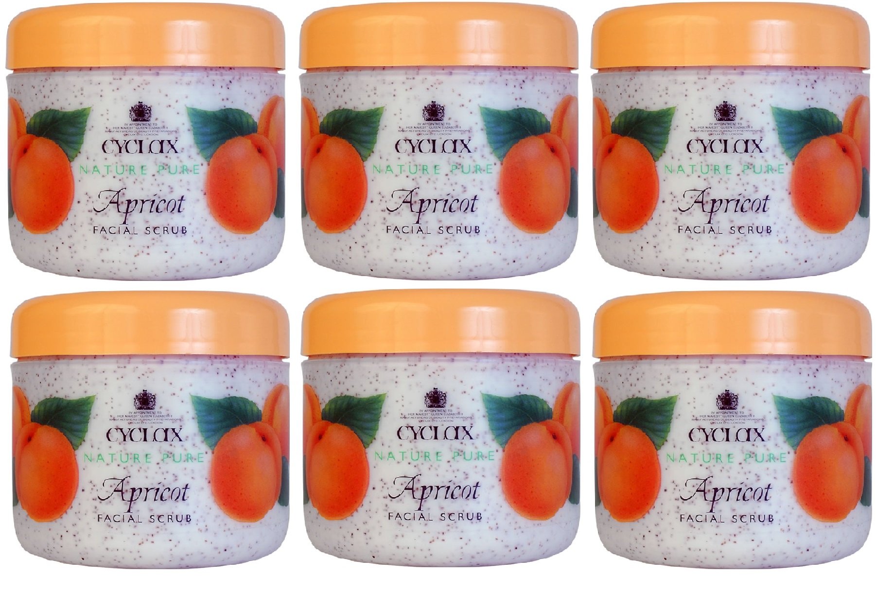 x6 Cyclax Nature Pure Facial Scrub Apricot 300ml