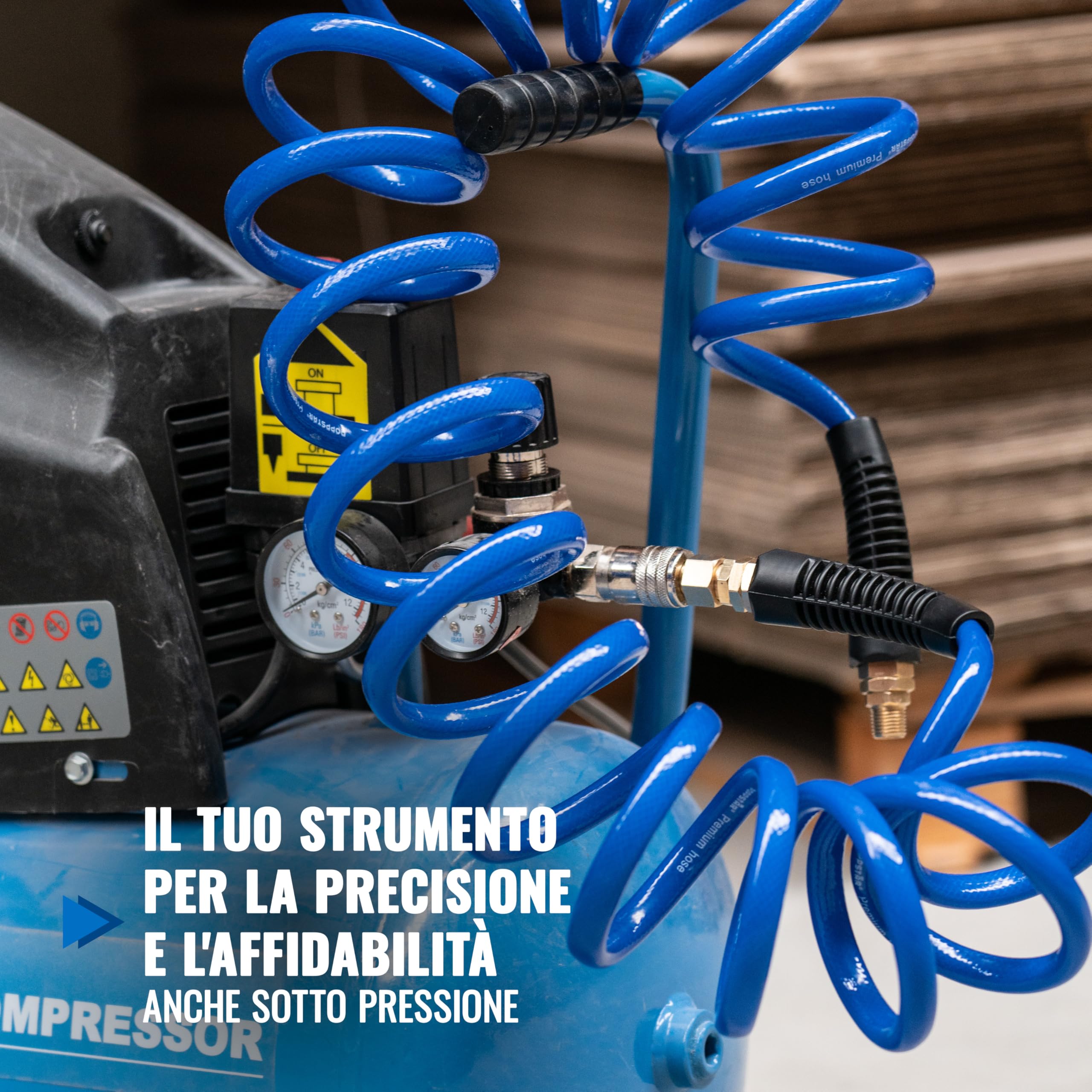 Tubo per aria compressa SP-PE 15 m, Tubo spirale flessibile 8/12 mm Tubo per aria compressa SP-PE 15 m, Tubo spirale flessibile 8/12 mm