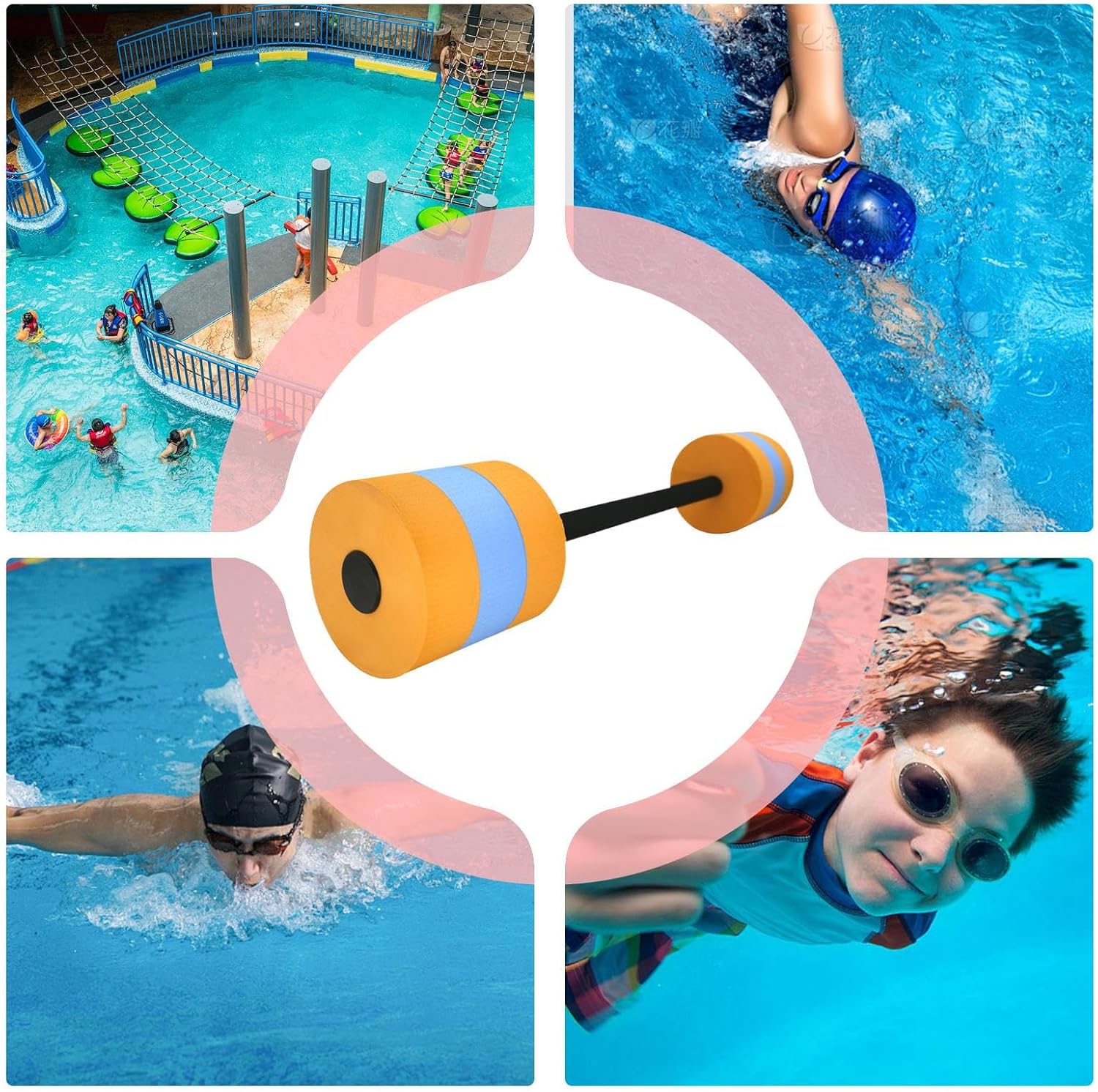 29.3in Swim Barbell, Water Dumbbells For Swimming, High Density EVA Foam Pool Swim Dumbbell Aquatic Exercise Equipment For Adults