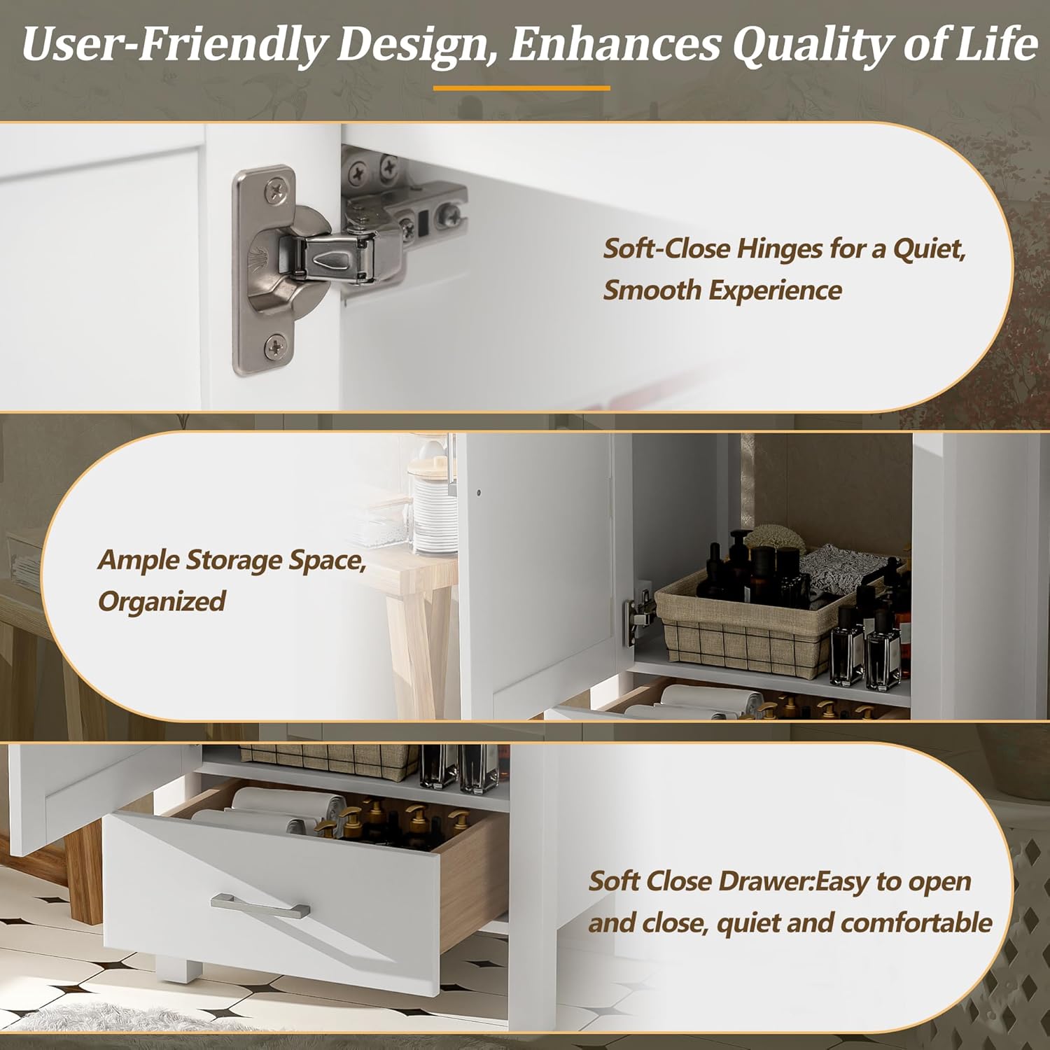 Merax 20''Modern Bathroom Vanity with Ceramic Sink, Solid Wood Frame and Drawer,Ideal for Small Bathrooms,White