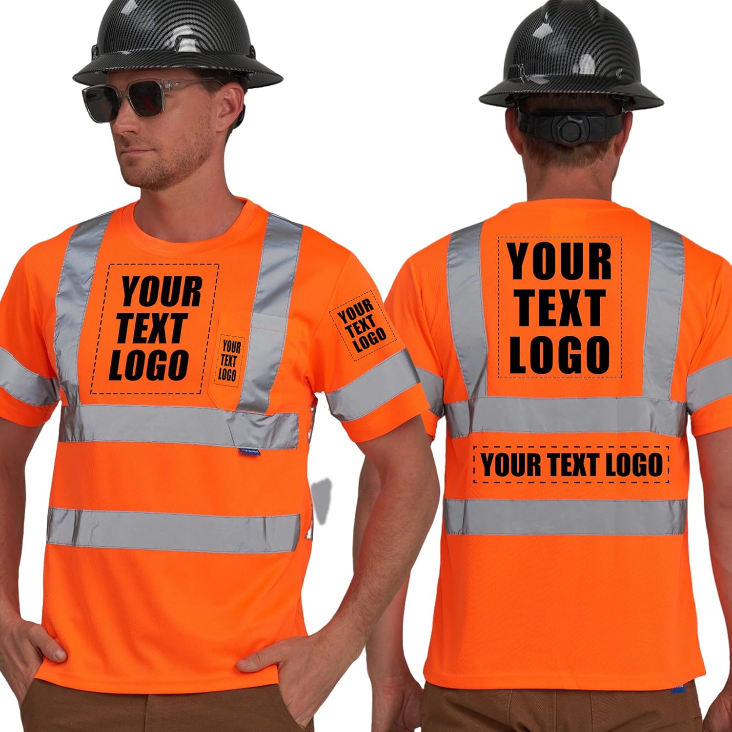 AYKRM Hi Vis T Shirt ANSI Class 3 Reflective Safety High Visibility Shirts (XS-6XL)