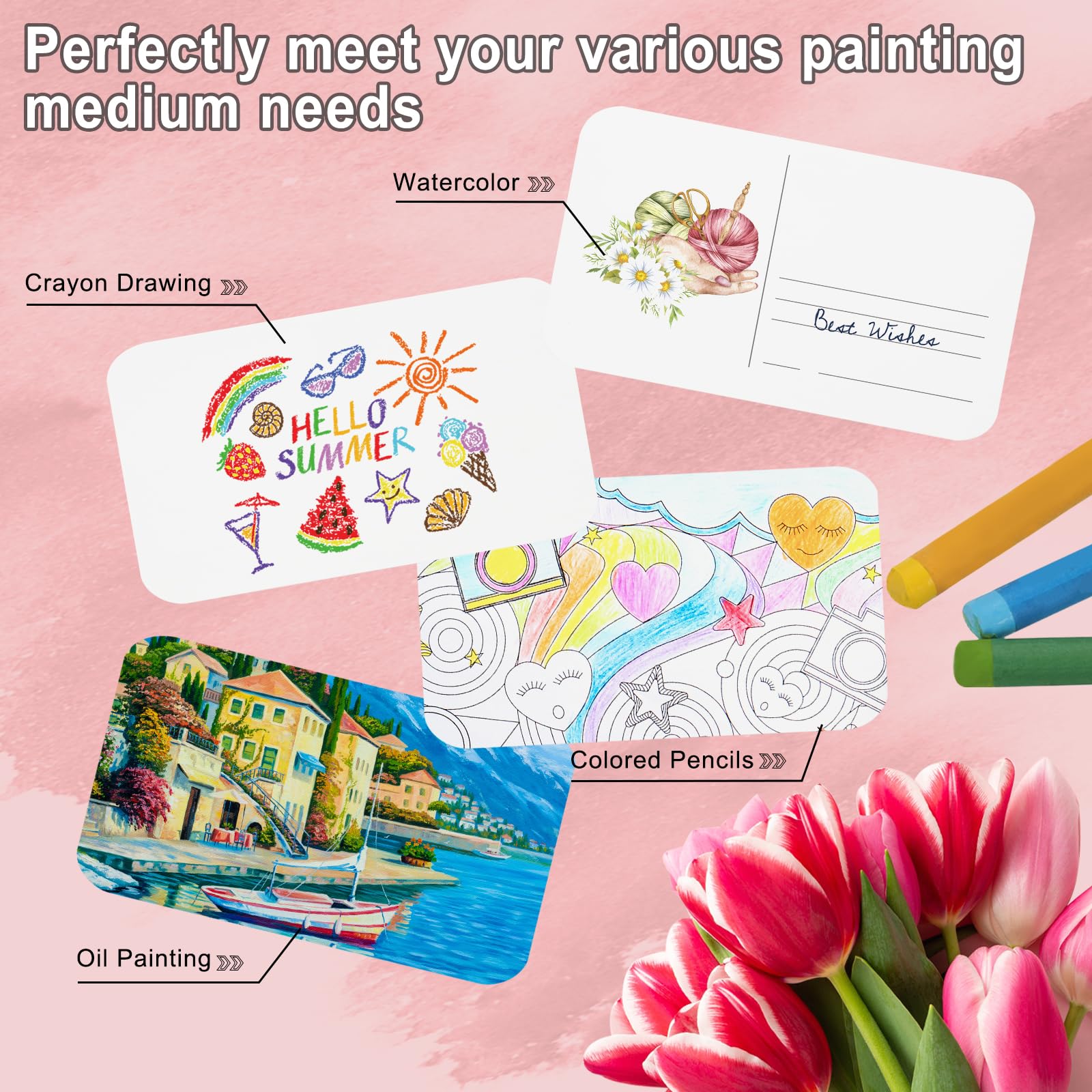 PATIKIL 100 Sheets Watercolor Postcards - Image 4