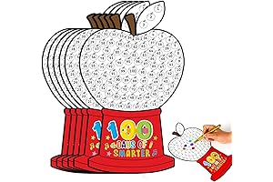 JarThenaAMCS 36Pcs 100th Day of School Gumball Posters Apples Shape DIY Coloring...