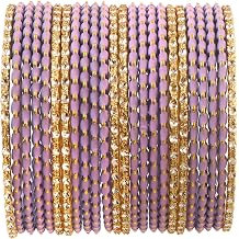 Jewar Mandi Indian Bollywood Bangle Bracelet Set for Women 24 Piece 2 Dozen Multicolor Alloy Gold Tone Stacking Jewelry for Weddings, Parties, Festivals & Gifts