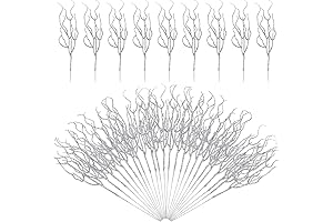Jutom 30Pcs Glitter Silver Branches