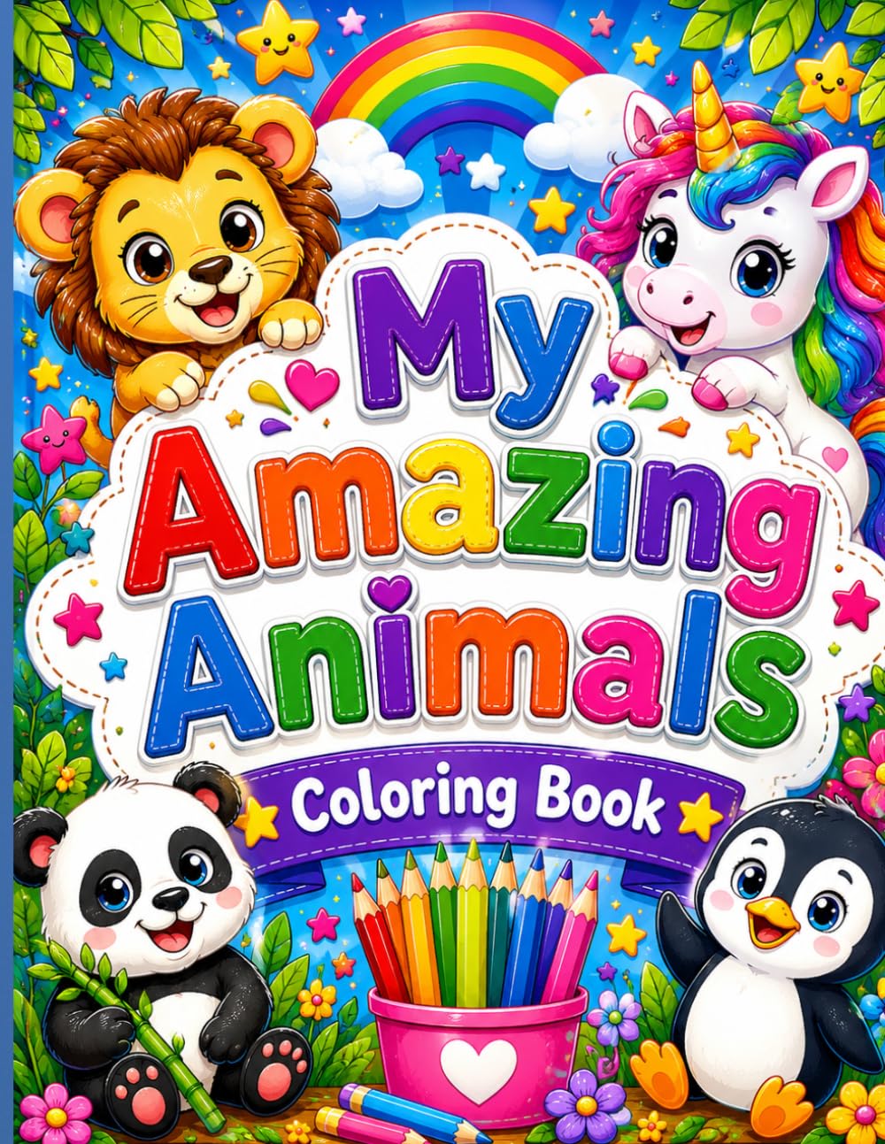 Animals Coloring Book For Children: Fun and Learn Animals Coloring pages