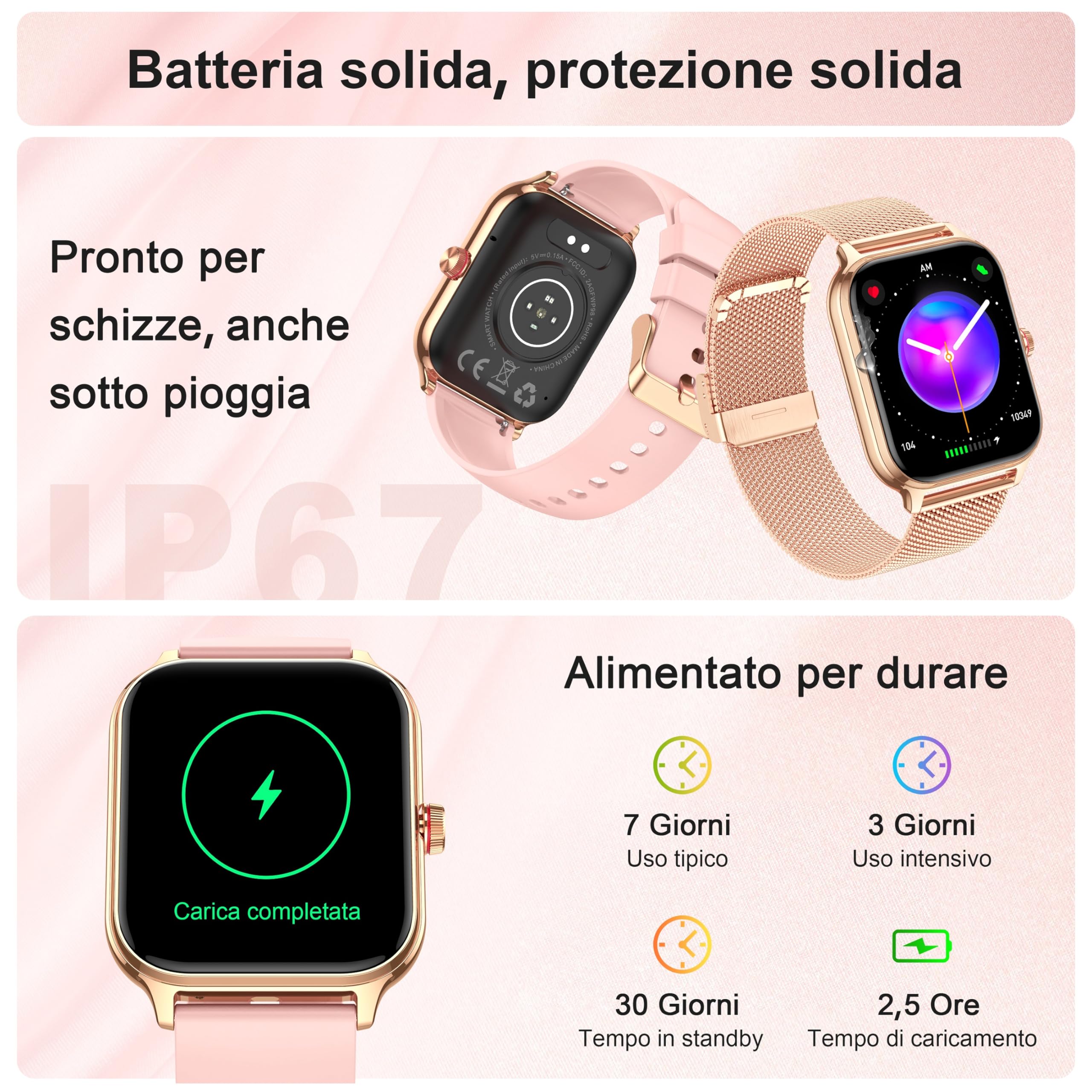 LODIMEKE Smartwatch Pressione Sanguigna e Chiamate, 1.96" Orologio Uomo Donna Fitness con Cardio Contapassi Sonno, 100+ Modalità Sportive, Sveglia e Calcolatrice, AI Assistente, Regalo per iOS Android