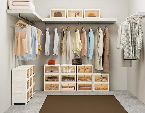 Miniatura 2 de Organizadores de armario y almacenamiento de 70 cuartos de galón, paquete de 3 contenedores de almacenamiento apilables con 1 tapa, cajas