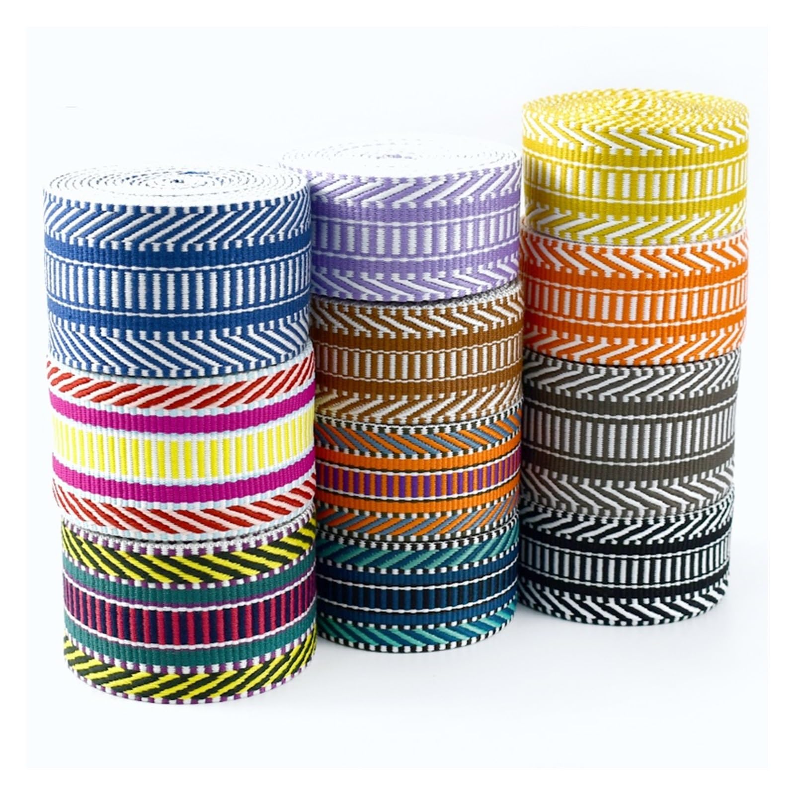 nylonowe taśmy, Taśma nylonowa wielokolorowa 38 mm 2 m estrowa żakardowa wstążka(Rd155-lightpurple)