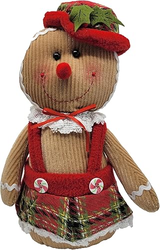 Miniatura 6 de Oak Street Wholesale Figuras de peluche de pan de jengibre para hombre, niño y niña, decoración del hogar, parte inferior con peso, 12 pulgadas de