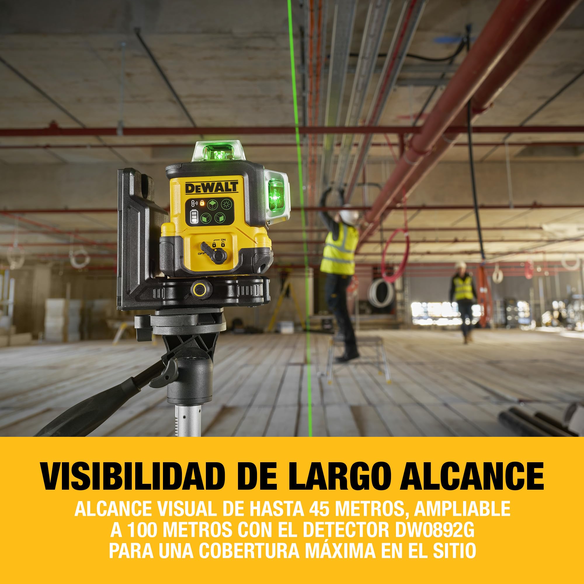 DEWALT, Láser de línea verde 3x360° recargable por USB en estuche, DCLE14361GB-XJ