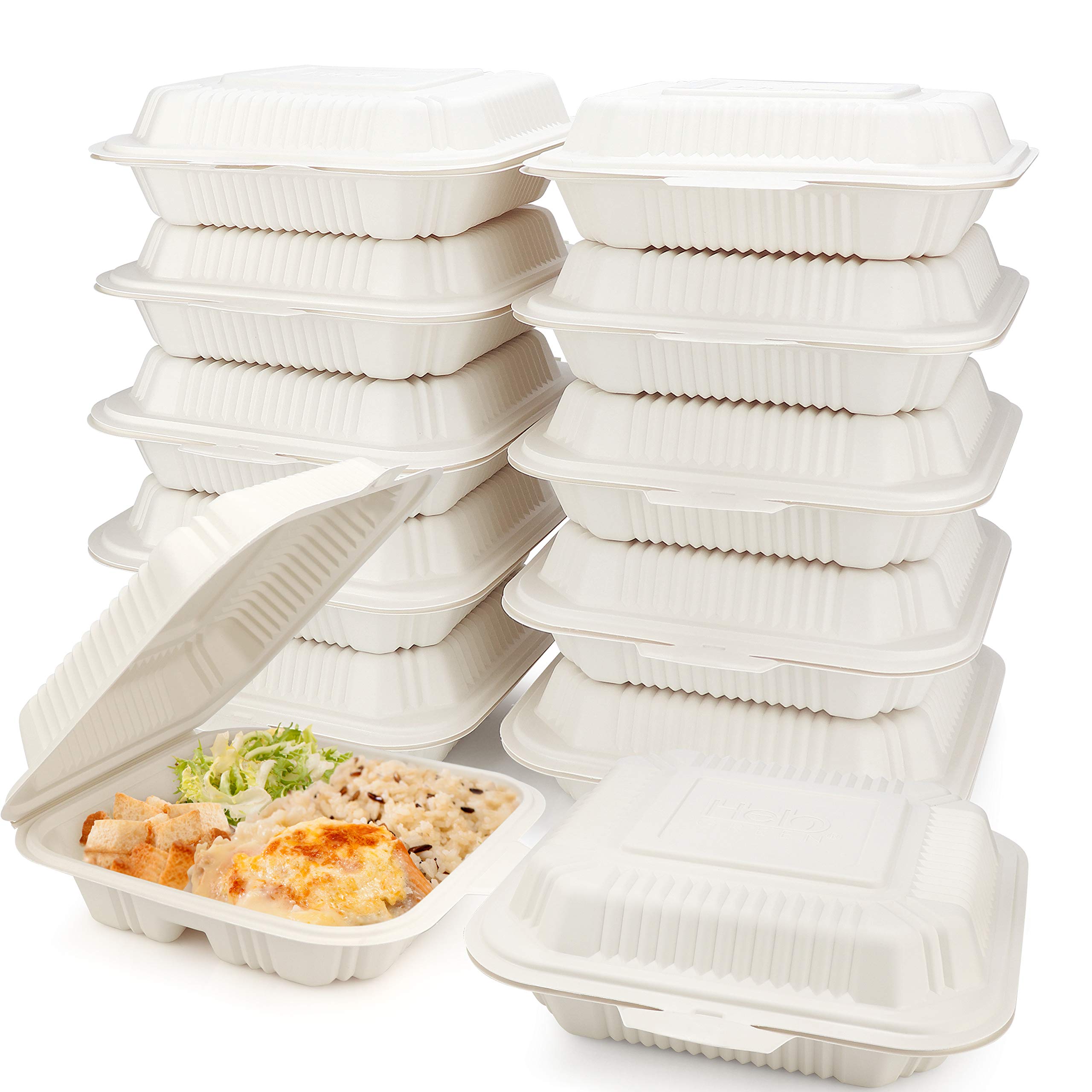 8" x 8", Clam Shell Food Take Out Container, 8 inch