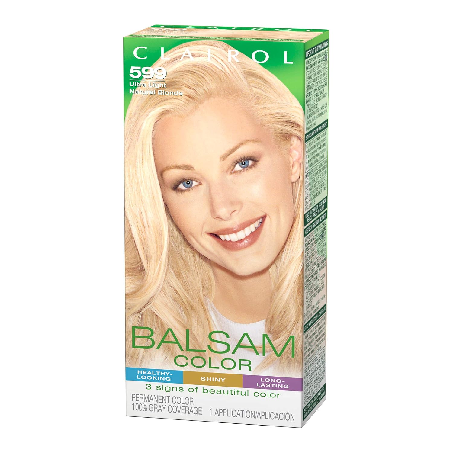 Clairol Balsam Permanent Hair Dye, 599 Ultra Light Natural Blonde Hair Color, Pack of 3