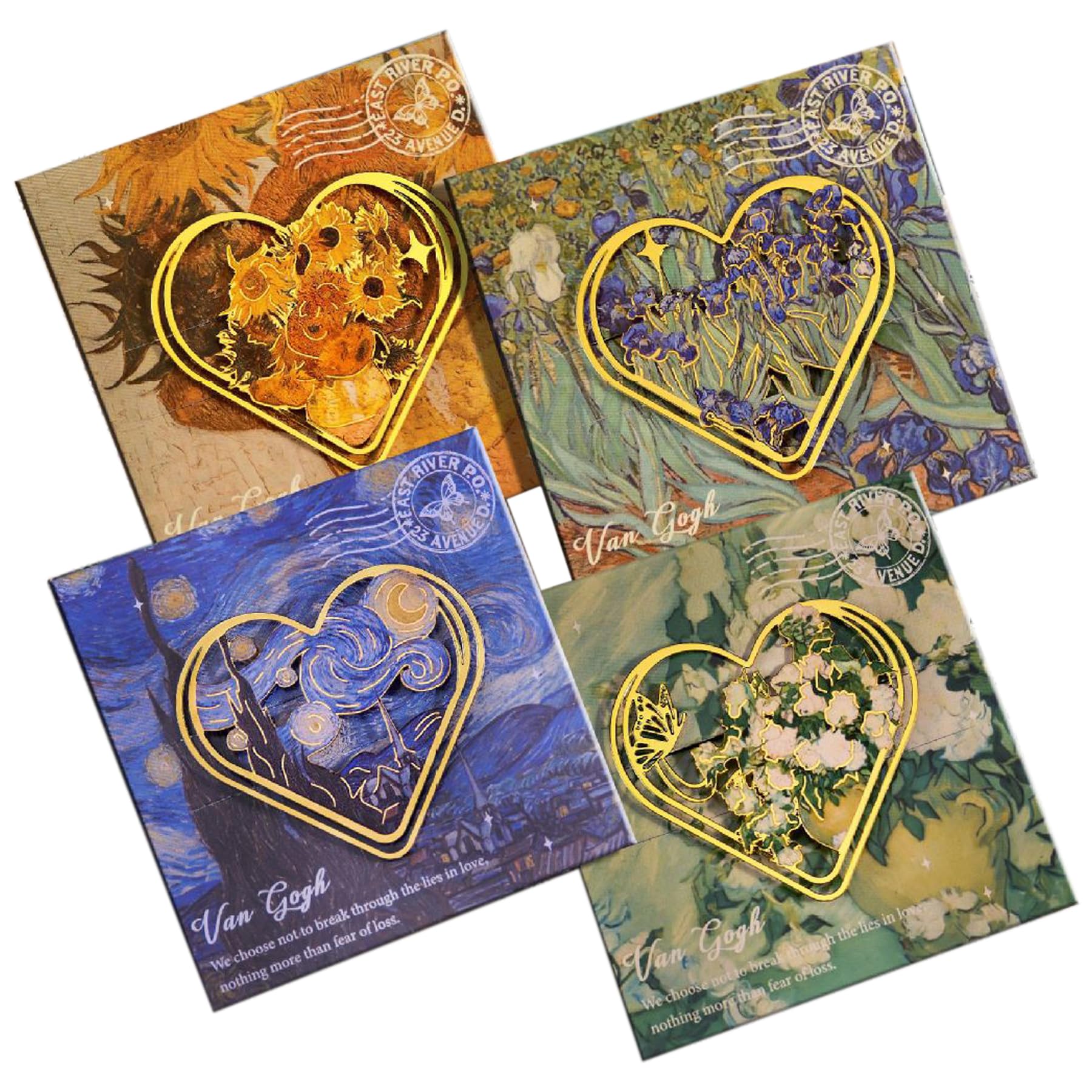 Lot de 4 marque-pages en métal en forme de cœur pour la Saint-Valentin, convient pour adultes, hommes, femmes, enseignants, marque-page personnalisé unique, cadeau, pour les amateurs de livres, style