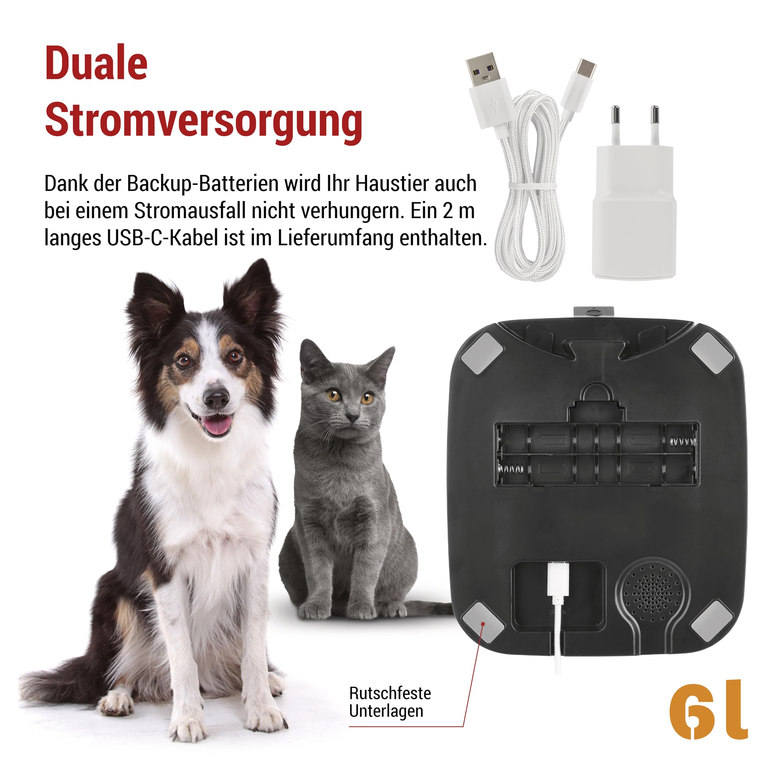 EMOS - GoSmart Mangiatoia automatica da 6 l con fotocamera - Distributore di cibo WLAN Pet Care con app - Cibo secco per gatto e cane con programmazione, registrazione vocale, dosaggio da 1 a 12 pasti