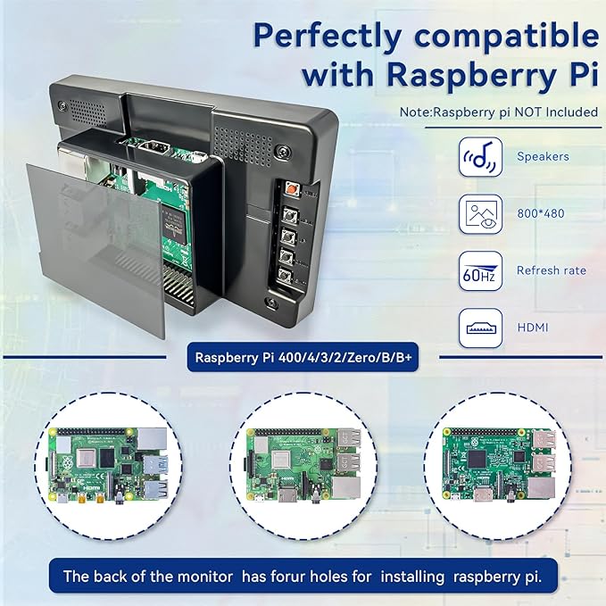 Monitor Extensor 7 Pulgadas 800x480 LCD con Parlantes miniatura 2