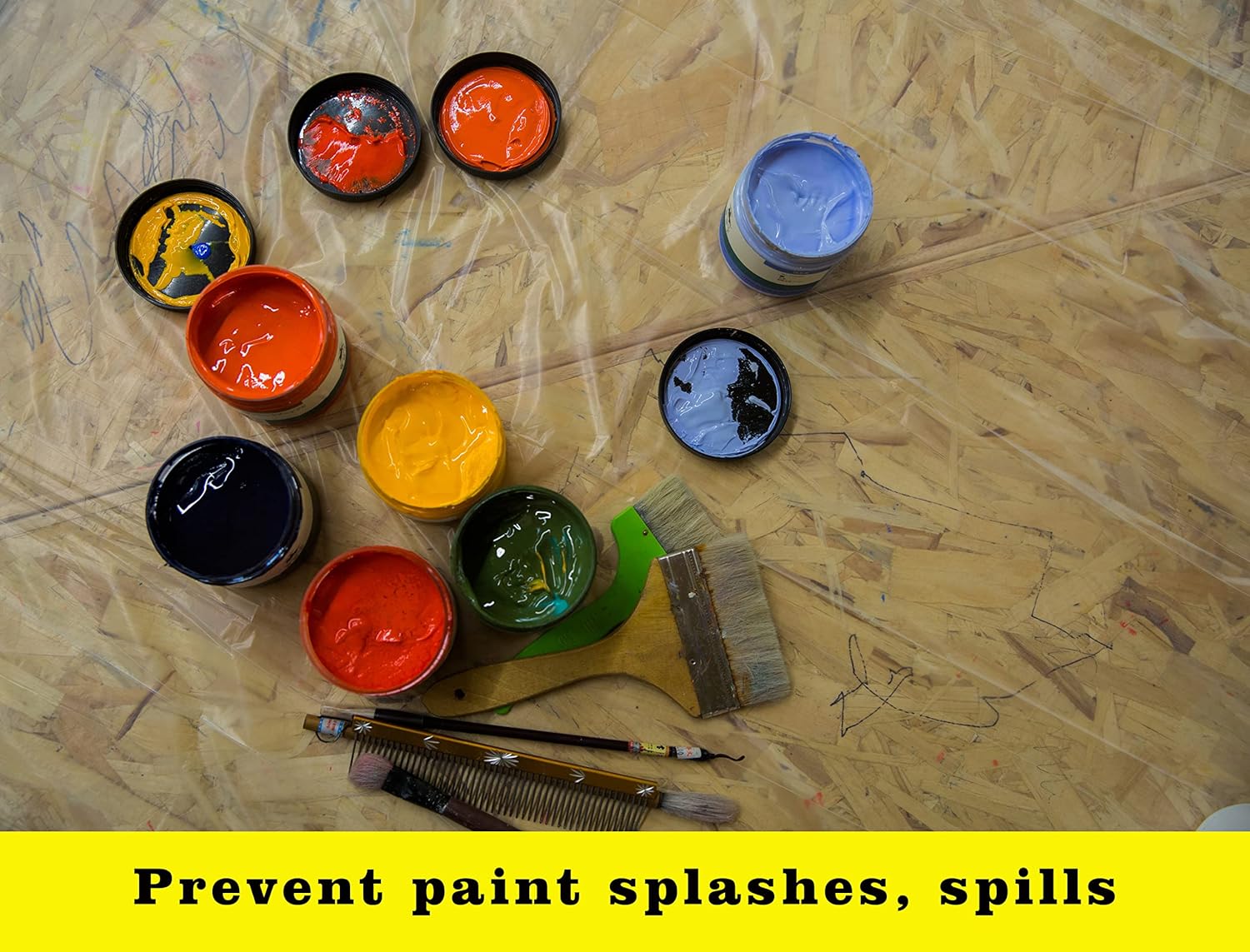 5 Pack Plastic Sheeting, Painters Plastic Drop Cloth, Plastic Paint Tarp Waterproof Anti-dust 9x12 Feet(0.7mil) : Tools & Home Improvement