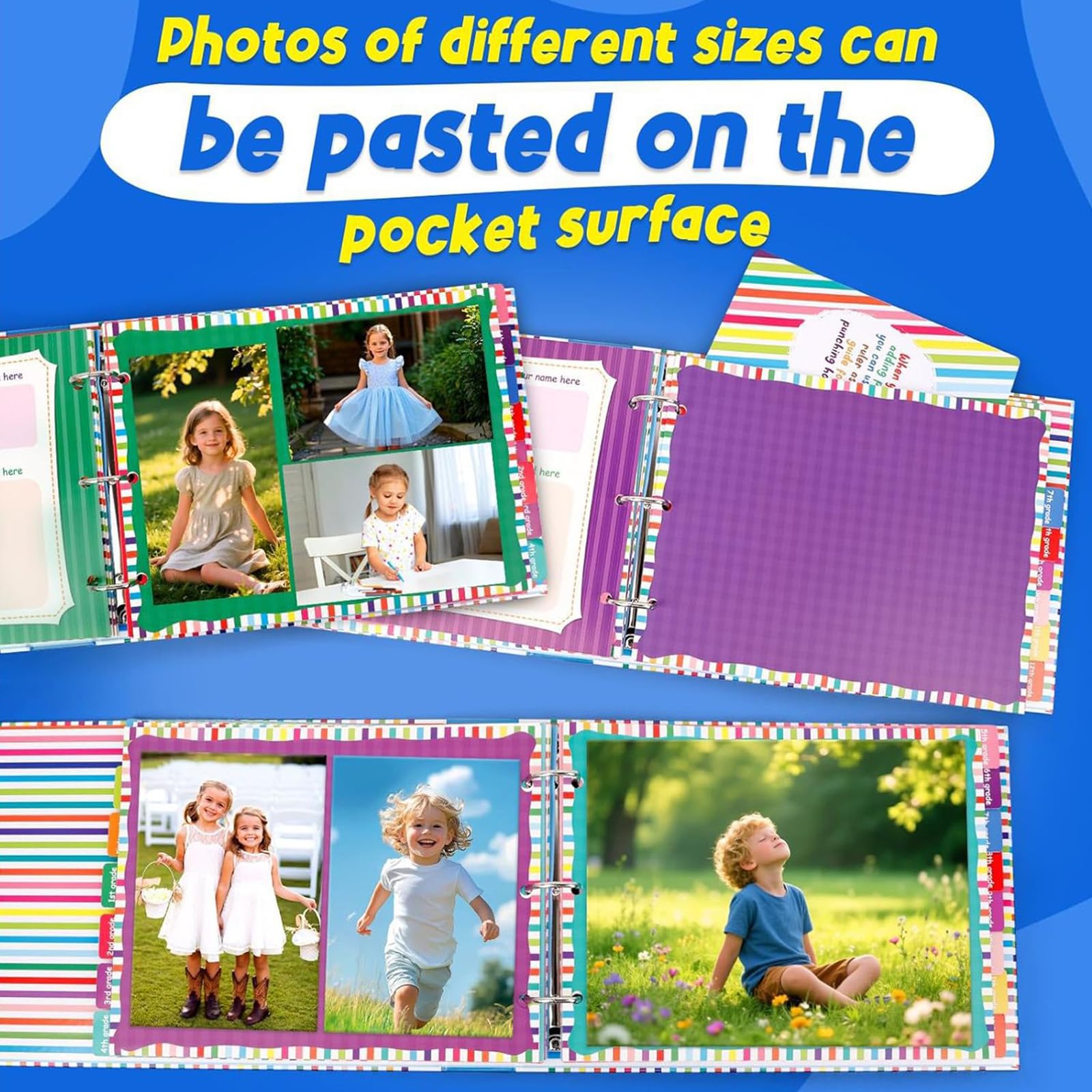 Album dei ricordi ' infanzia personalizzabile per studenti, con pagine staccabili e sezioni a tema per registrare anni della crescita Libro dei ricordi ' infanzia