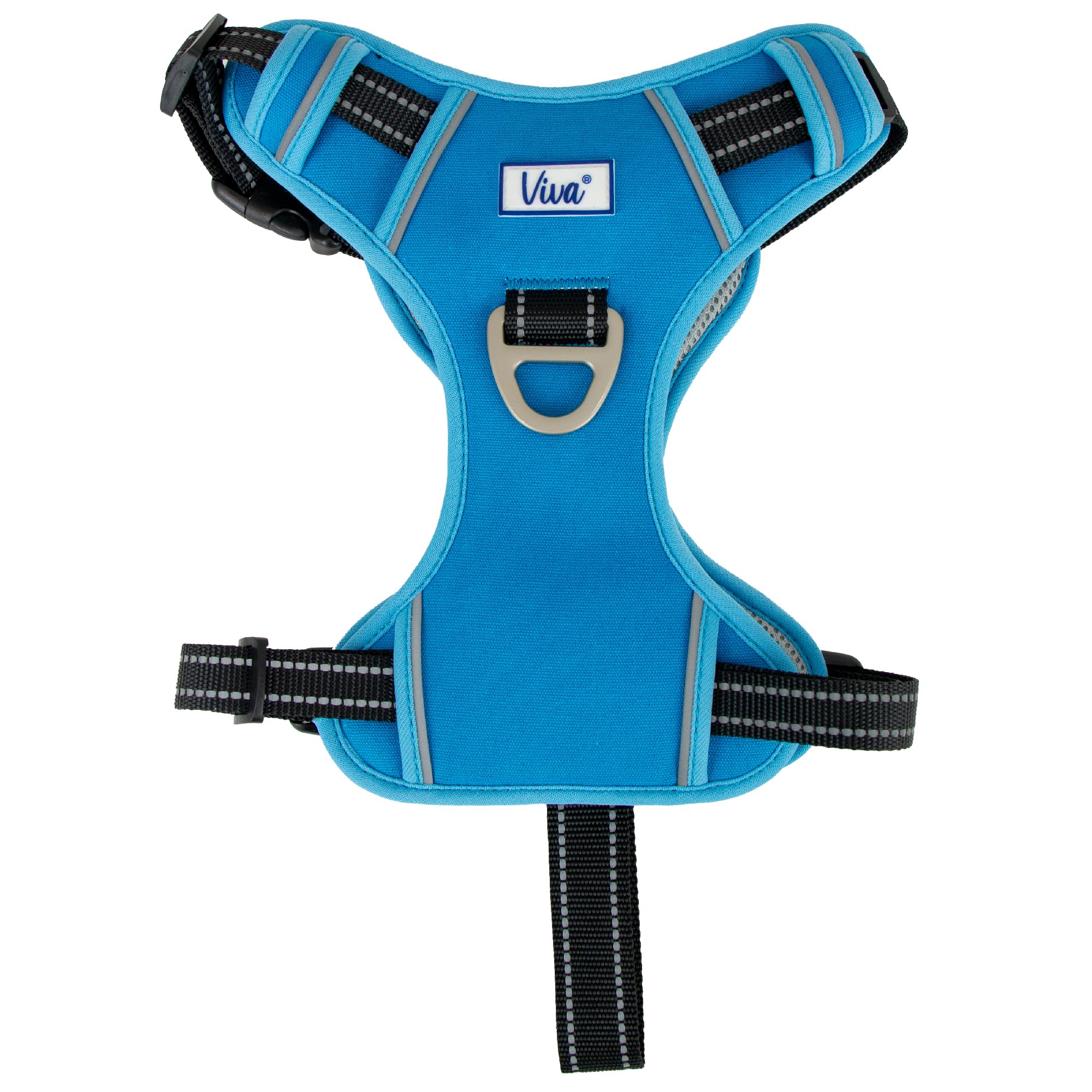 Ancol Viva Exercise and Travel Dog Harness in Blue - Comfortable Pet Accessory with Padded Chest and 2 Leash Clips - XL 80-120cm
