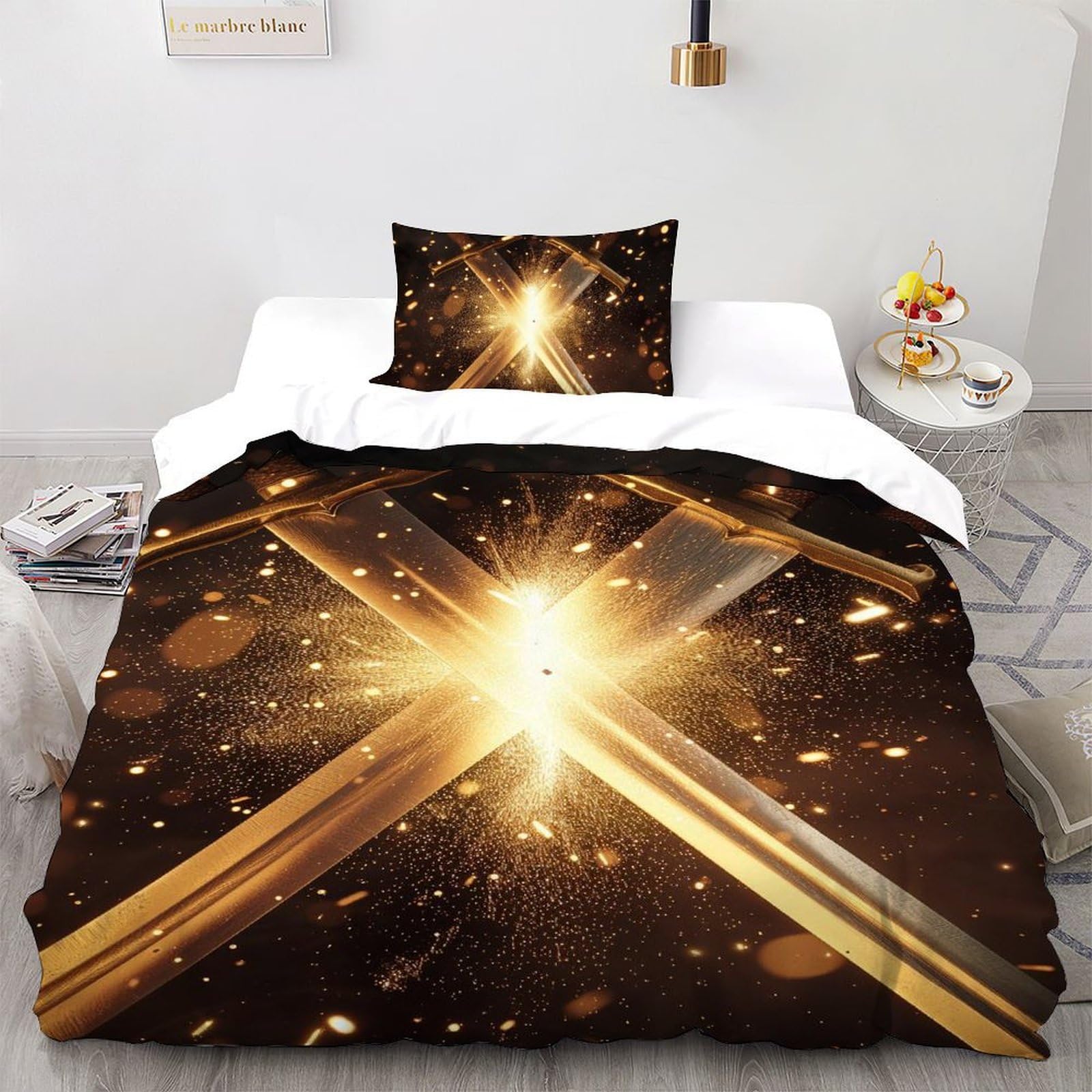 Housses de couette 3D enfants 135x200cm parure de lit simple 2 pièces fermeture éclair