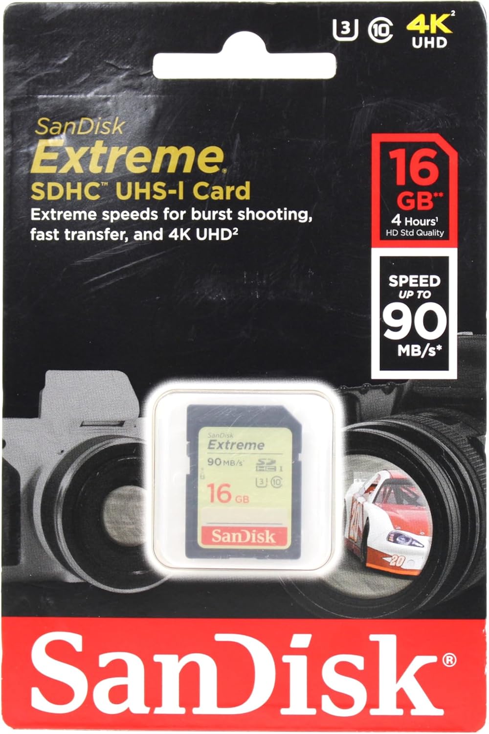 Sandisk Extreme SDHC 16GB 90MB/S C10 Flash Memory Card (SDSDXNE-016G-ANCIN)
