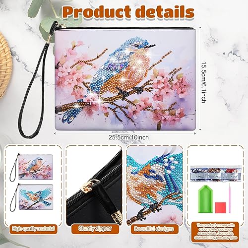 Miniatura 4 de Geyoga 2 unidades de monederos de pintura de diamantes 5D DIY diamante pintura bolso de mano arte diamante bolso de mano bolsa de mano para mujeres