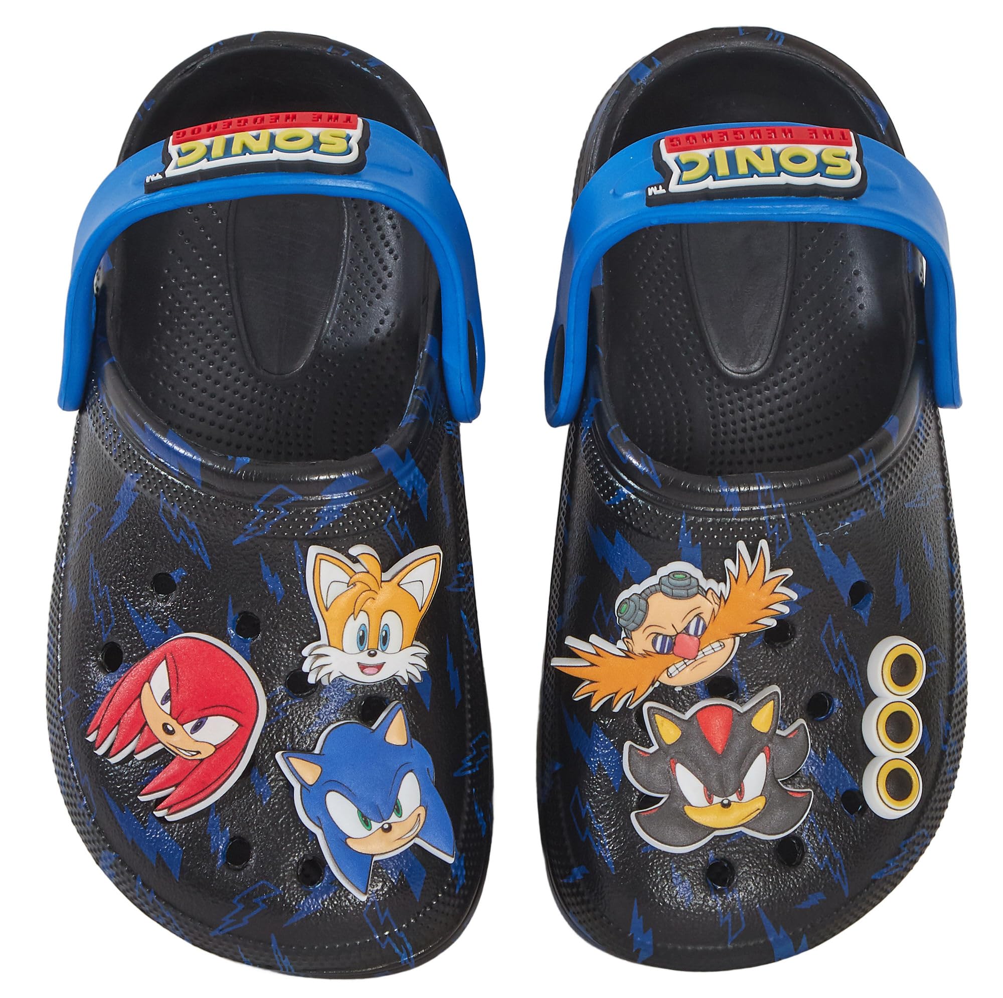 Sonic The Hedgehog Zuecos Charms niños niñas Sandalias niños Verano Sandalias con Correa en el Tobillo Zapatos de Playa