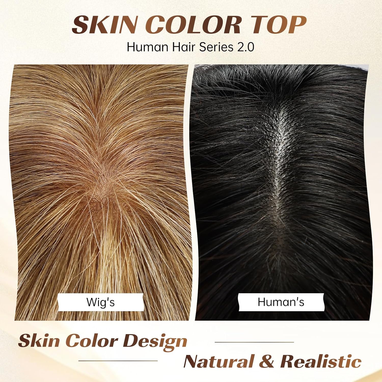 KKU 14 Inch Ombre Golden Brown Layered Straight Human Hair Wig with Bangs, Human Hair Wigs for Women, Wear Natural Realism for Daily Use