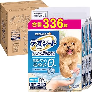 デオシート しっかり超吸収(おしっこ5回分) 無香消臭 レギュラー 336枚(112枚×3袋) 犬用 トイレシート [ケース品]【Amazon.co.jp限定】