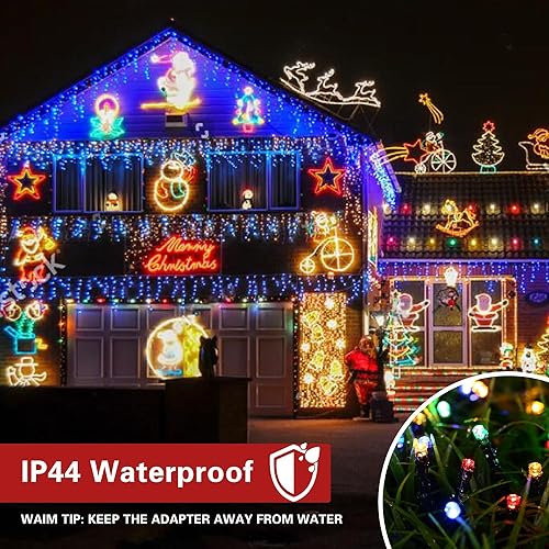 Miniatura 6 de Toodour Tira de 200 luces LED de Navidad de 82 pies para exteriores e interiores con música, sensor de movimiento, luz multicolor para árbol,