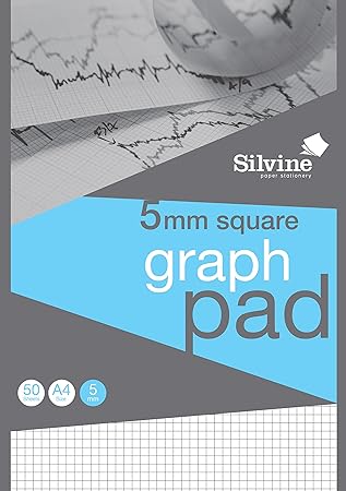 Amazon Com Silvine Professional Graph Pad 50 Sheets Of Quality 90gsm Paper Printed 5mm Squares Ref gpx Office Products