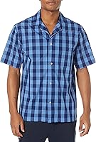 Vista 1 de Nautica Camiseta de pijama de manga corta para hombre, 100% algodón, suave, tejida con botones