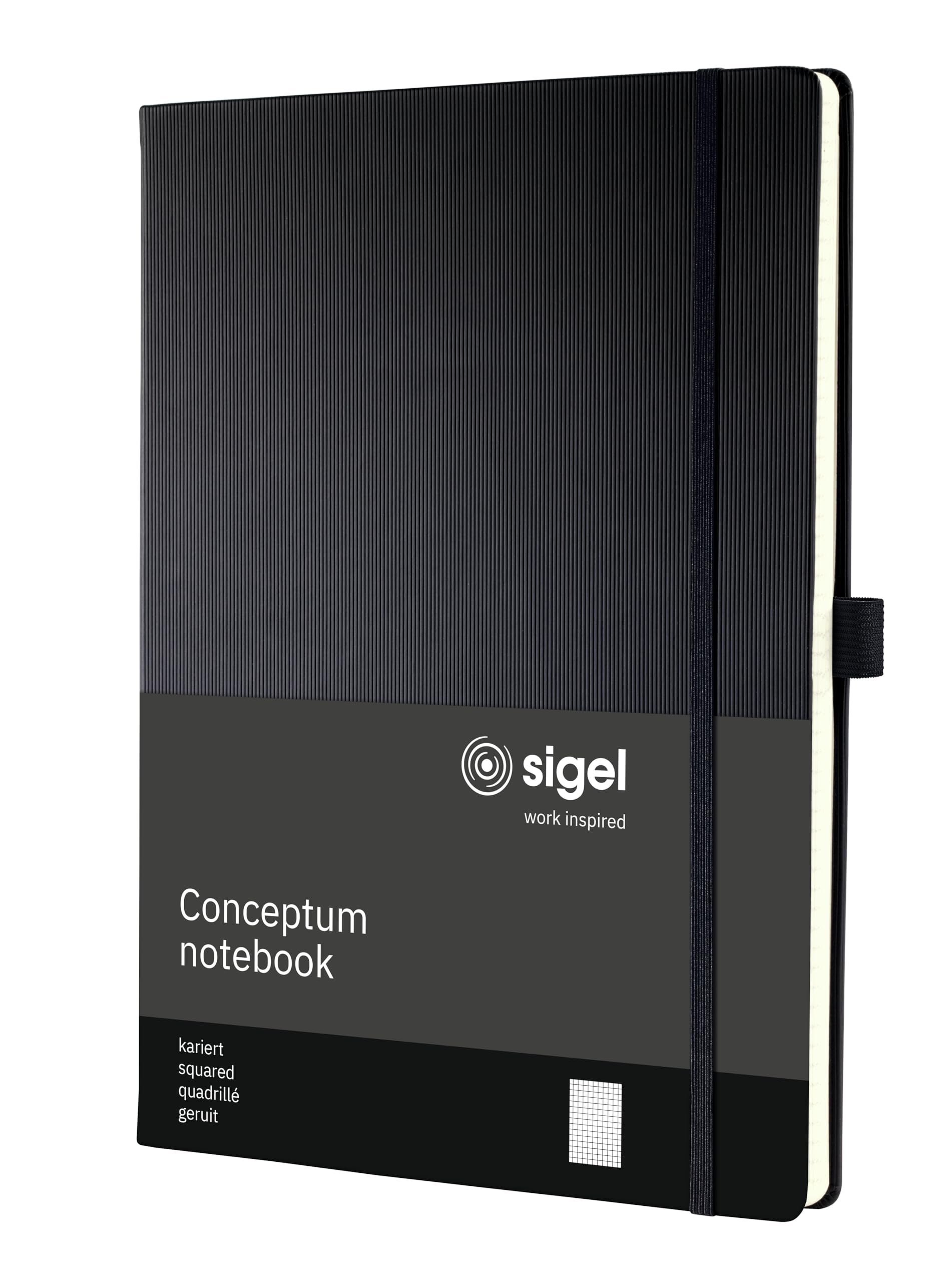 SIGEL CO111 Premium Notebook squaRed, A4, hardcover, Black - Conceptum