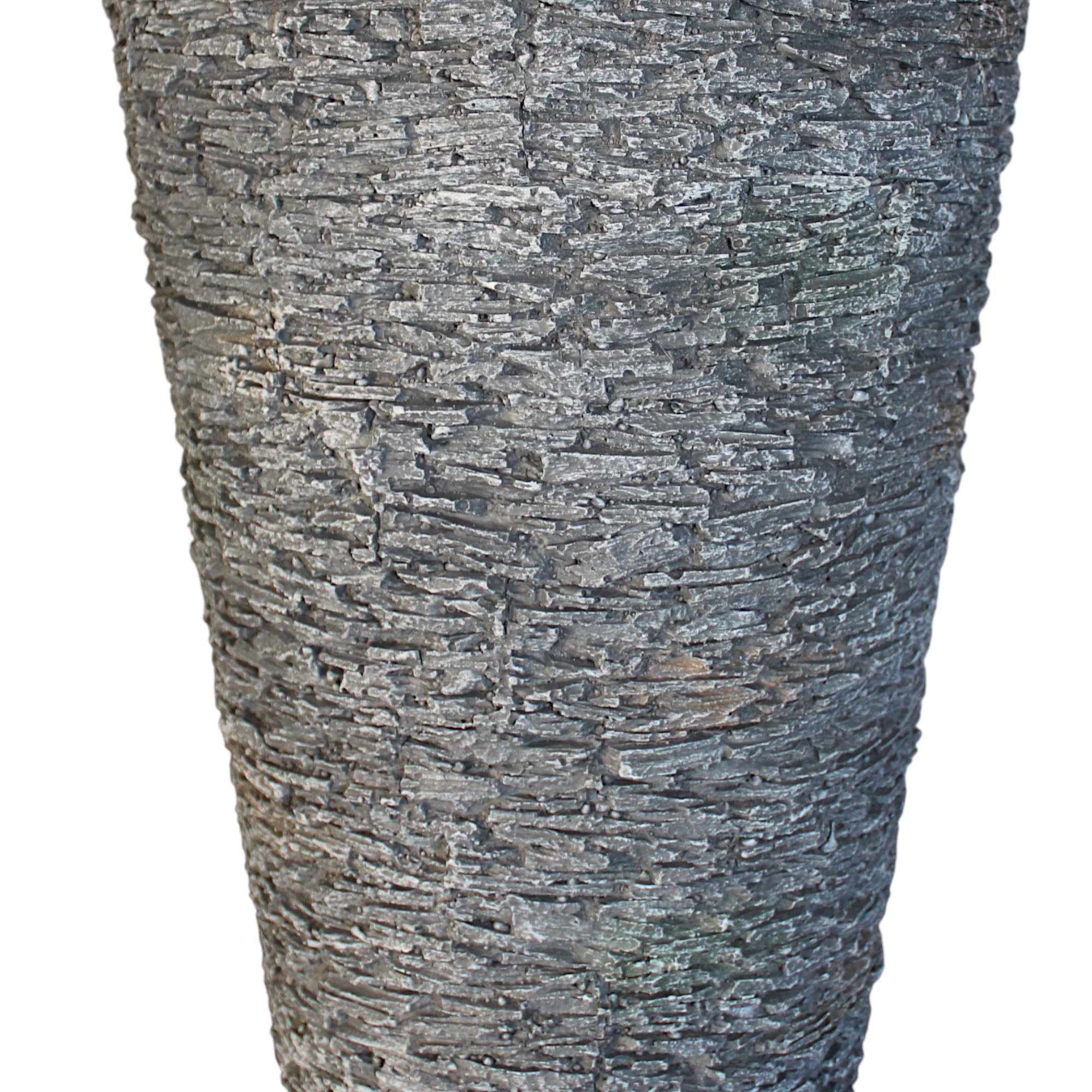 Arnusa Bac à fleurs, en pierre artificielle, aspect ardoise, résistant aux intempéries et aux UV, pour jardin, terrasse et balcon (BK-FP-02)