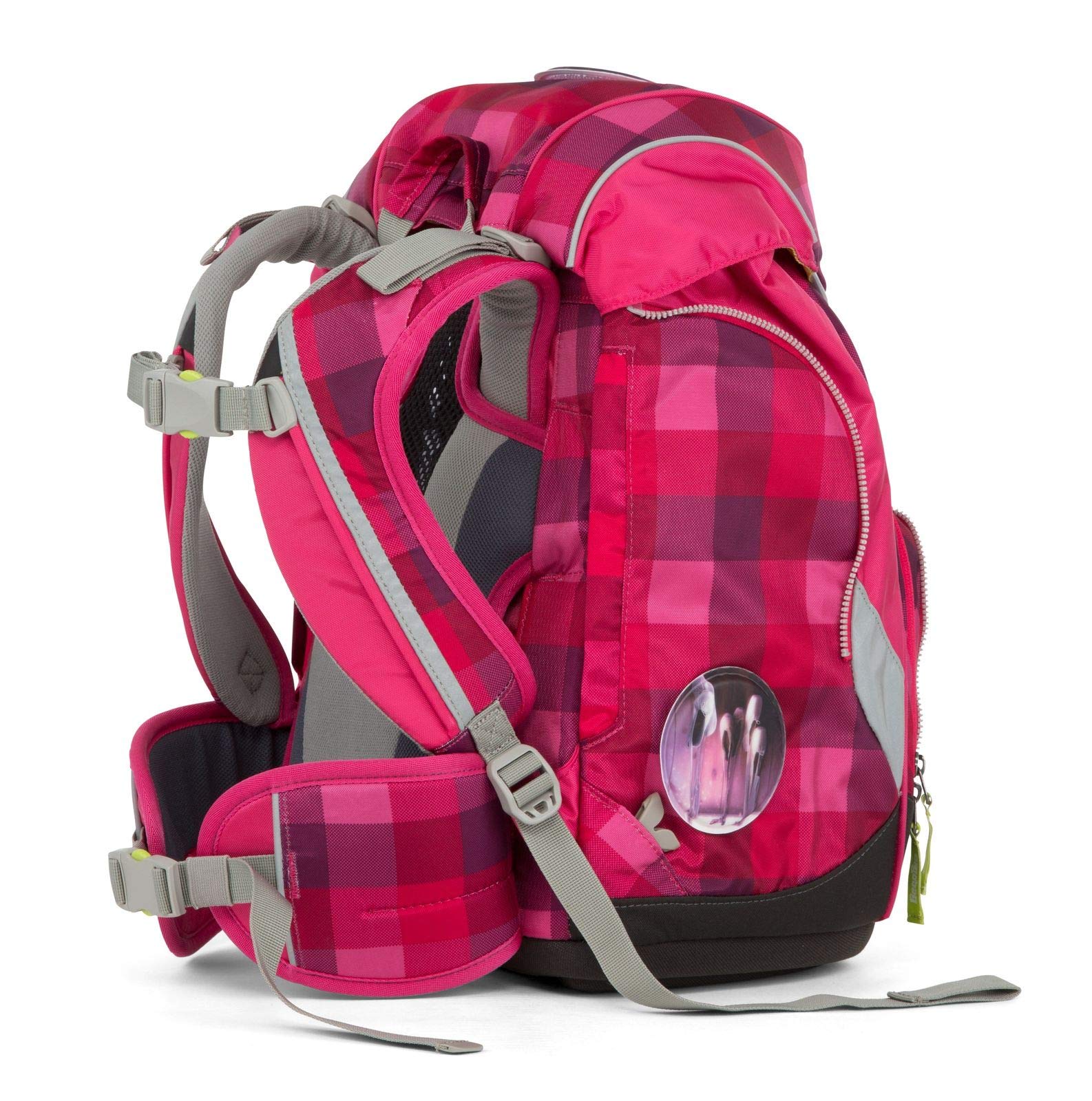 Ergobag pack Schulrucksack-Set RhabarBär (6tlg.), 35 cm, 20 L, Lila Kontrollen