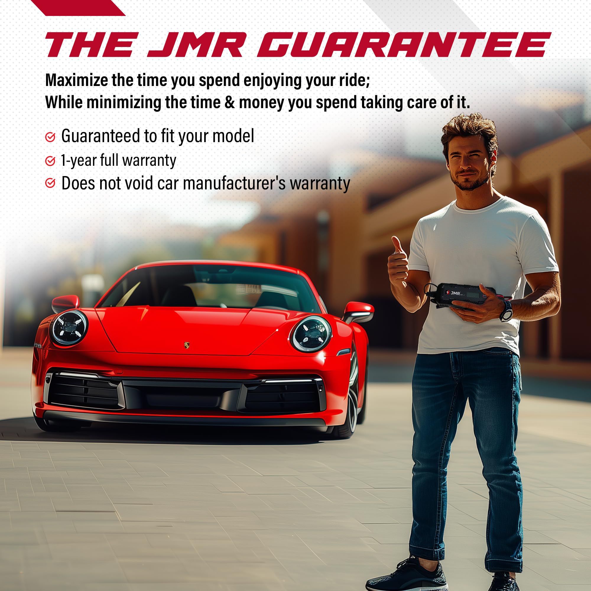 JMR Cargador de Bateria para Porsche 911 Panamera Cayenne Macan Cayman 718 Boxter Todos los Modelos Mantenedor de Carga Acondicionador (Añadir Modo Litio)