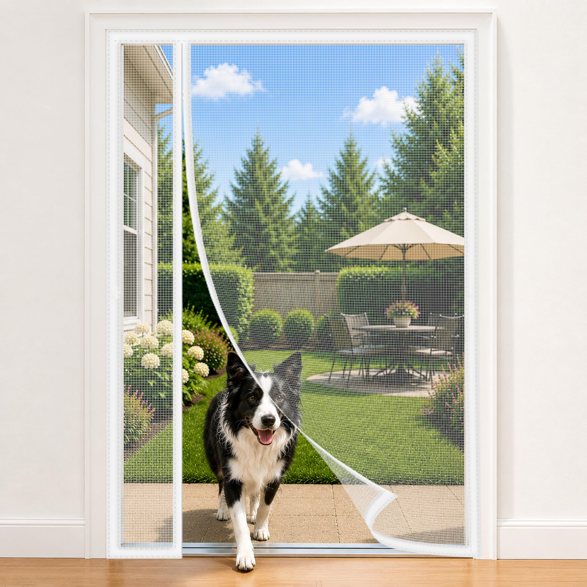 Shuruo White Fly Screen Door Side Opening 130X200cm Side Entry Fit Works Well For Home Garden Door Patio And Back For Patio Balcony And Conservatory