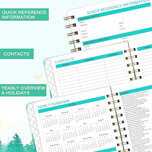 Miniatura 5 de Agenda 2024-2025 - Agenda académica 2024-2025, julio 2024 a junio 2025, calendario semanal y mensual 2024-2025, 6.4 x 8.5 pulgadas, tapa dura con