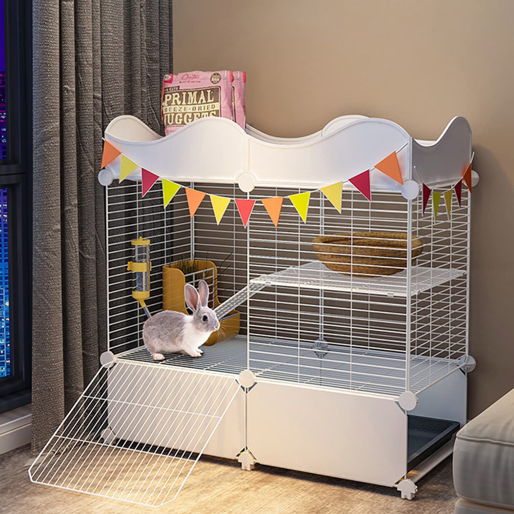 Amazon.co.jp: 屋内用ウサギ用ケージ 2段式ウサギ用ケージ ペット用