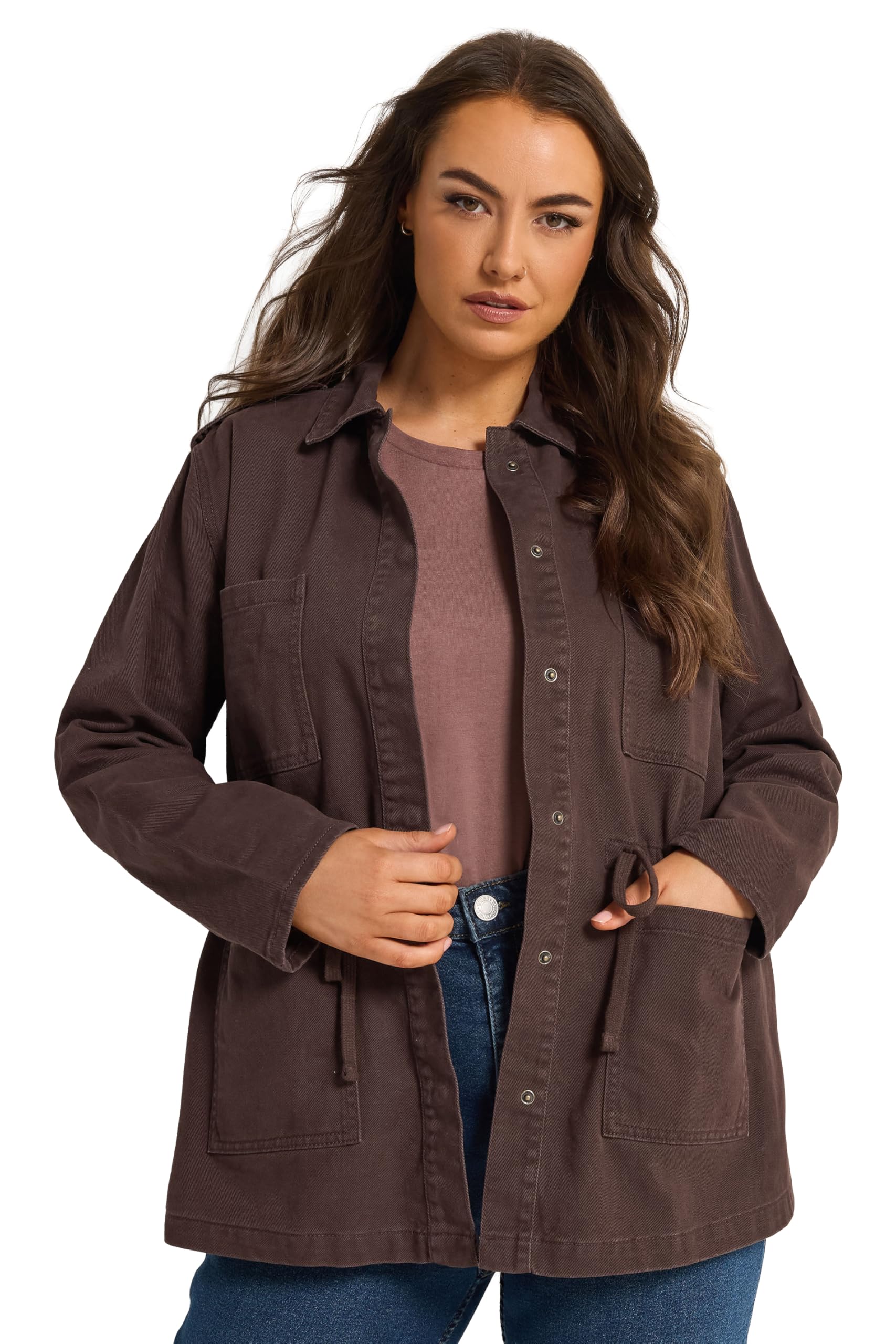 Yours Women's Chocolate Utility Carpenter Jacket In Size 20