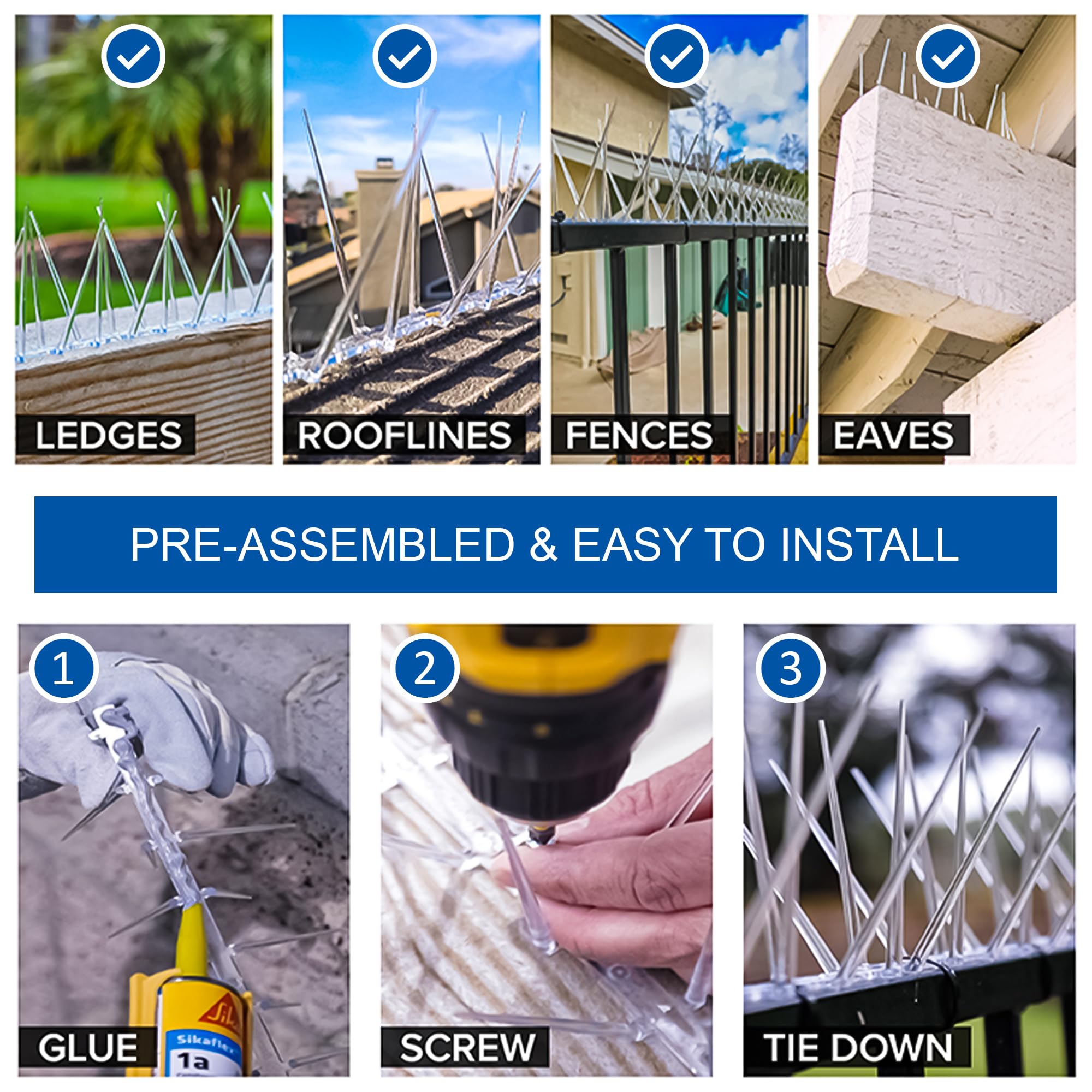 Bird & Pigeon Spikes - Protect Your AC! -2