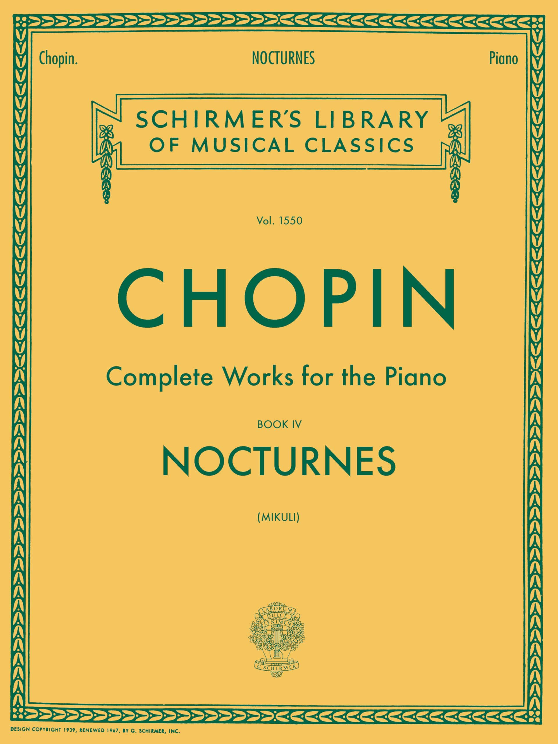 Nocturnes. Piano Solo.: Schirmer Library of Classics Volume 1550 Piano Solo