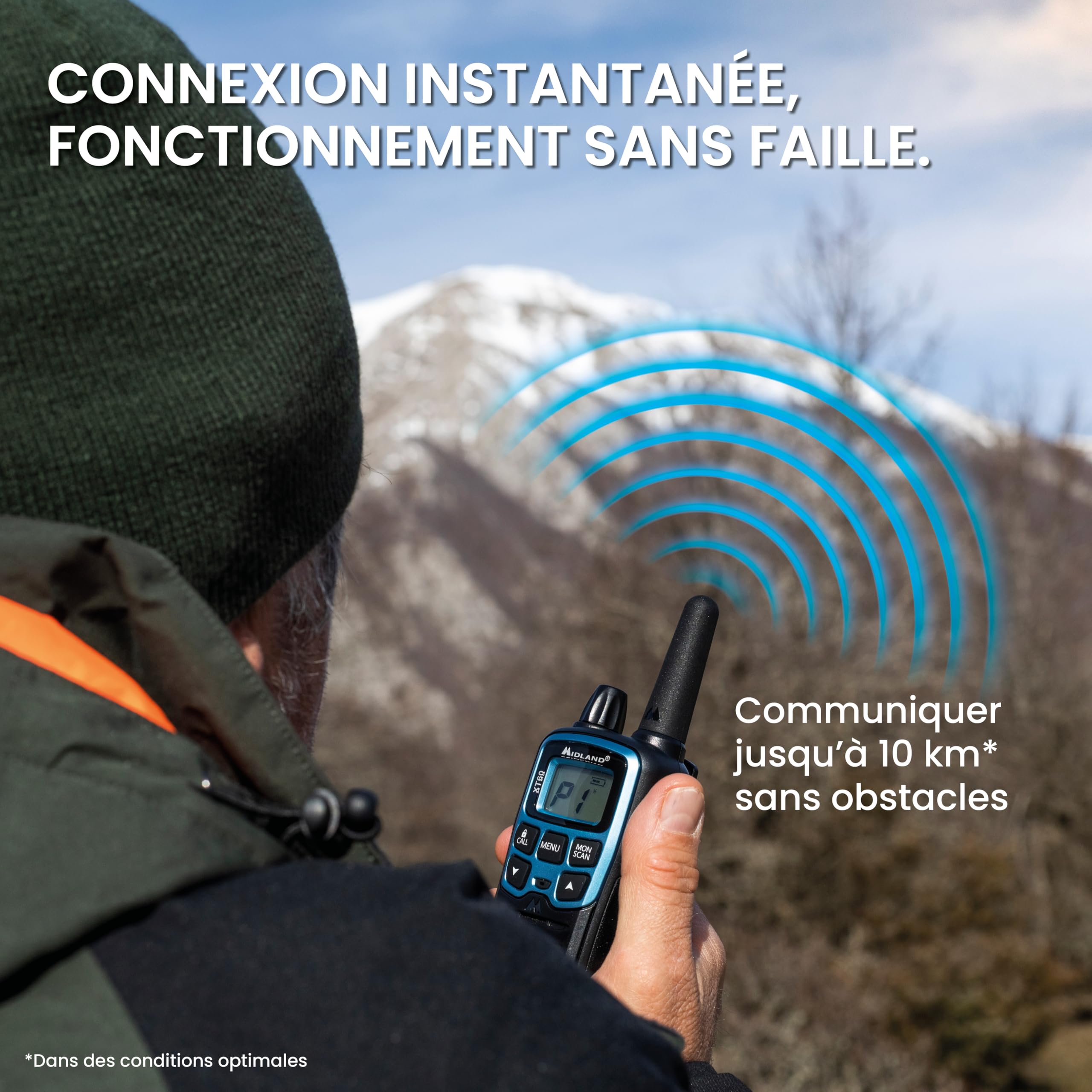 Midland- Talkie Walkie Longue Portée 10Km Professionnel XT60, Radio Récepteur Émetteur DualBand 93 Canaux, 69 Canaux LPD/24 PMR446 non Licence, 38 CTCSS/83 DCS Charge Rapide Autonomie 12H, Accessoires