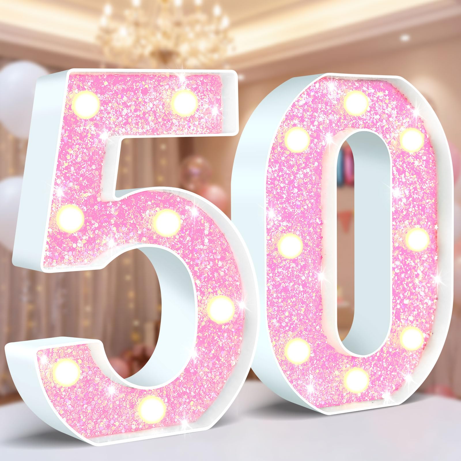 Ledido LED Light Up Marquee Numbers Sign - Cool & Warm Light up Numbers for 40th Birthday Decorations, LED Number Lights for Wedding Anniversary Grad Home Bedroom Table Wall Party Decor, Number 40 — view 11