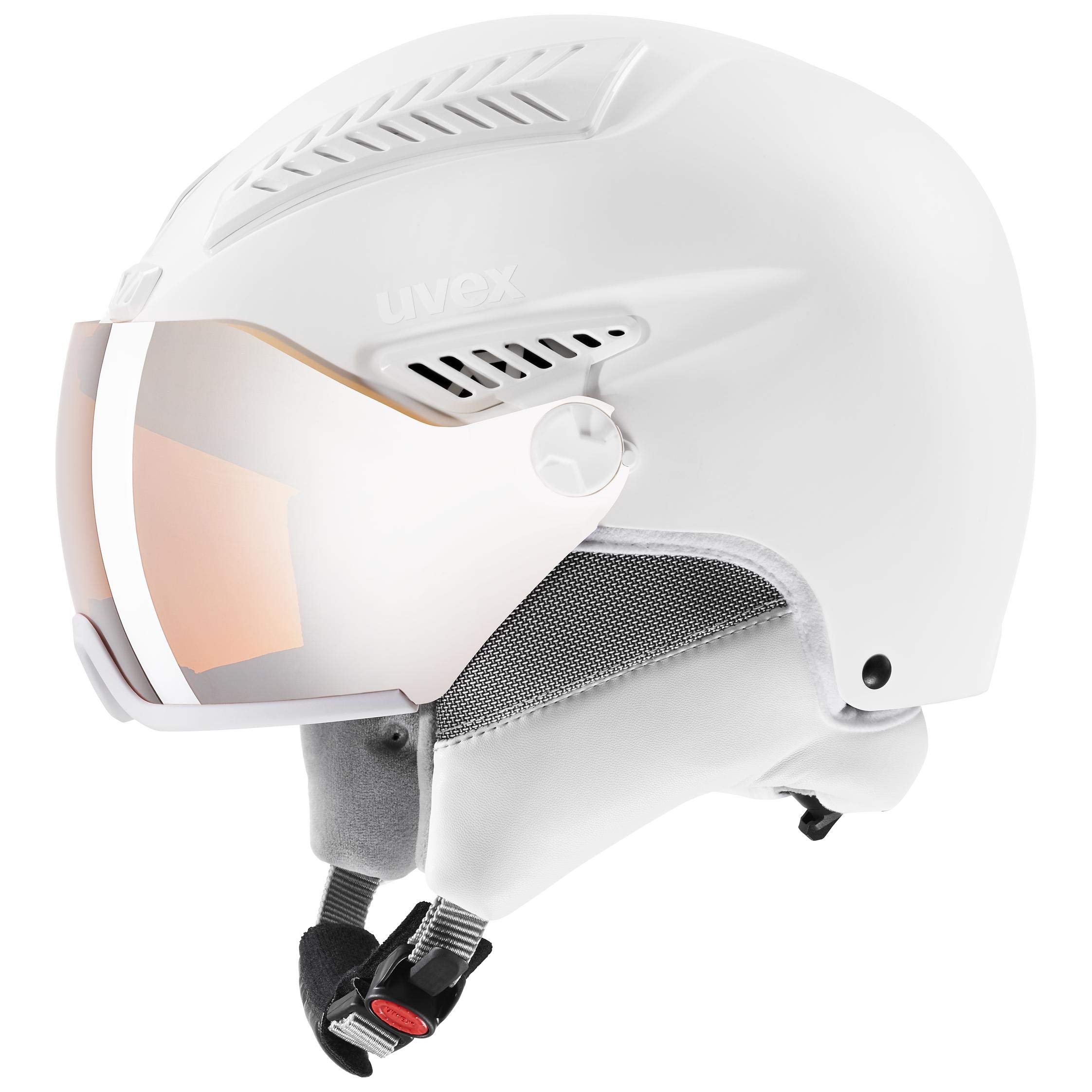 uvex Hlmt 600 Visor - Ski Helmet for Men and Women - Visor - Individual Fit - all White Matt - 57-59 cm