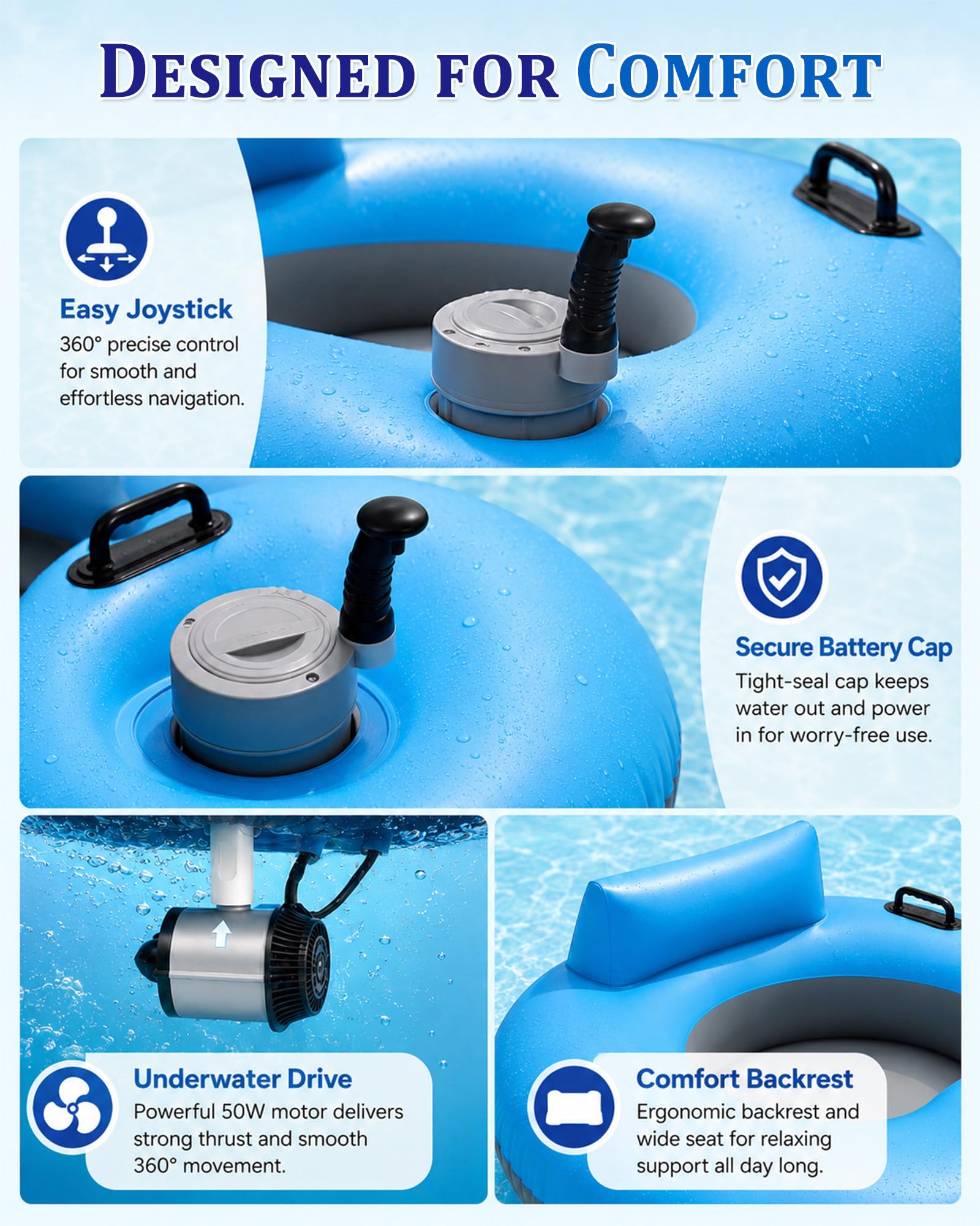 Tube Runner Électrique, Flotteur de Piscine Motorisé,Radeau Chaise Flottant