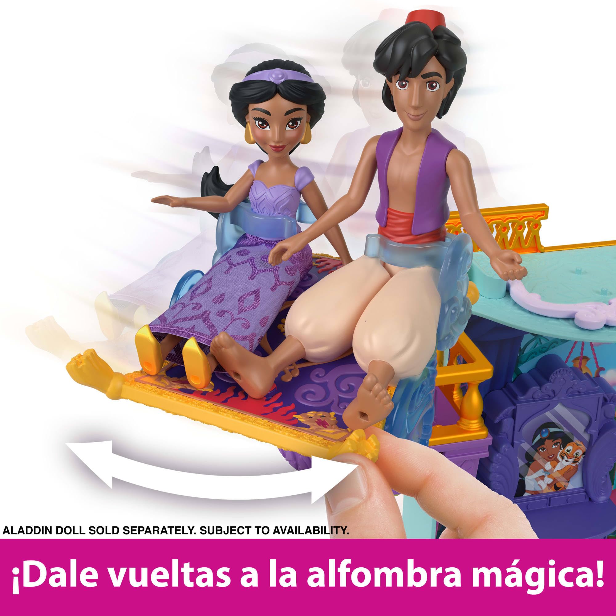 Mattel Disney Princess Minis Palacio de Jasmín Casa de muñecas apilable con figura, muebles y accesorios, juguete +3 años (HLW93)